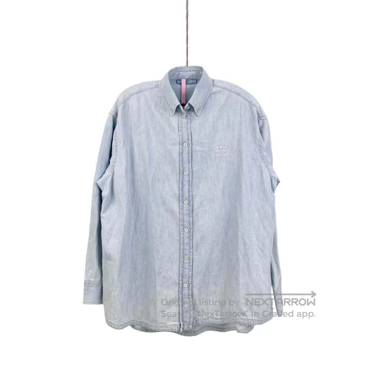 Prada Prada Embroidered letter logo denim shirt| Size XS / US 0-2 / IT 36-38 - 1 Thumbnail