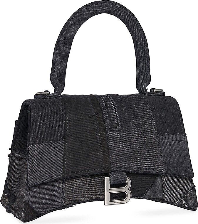 Balenciaga o1w1db10125 Size: OS / Hourglass Small Handbag Denim Black Size ONE SIZE - 2 Thumbnail