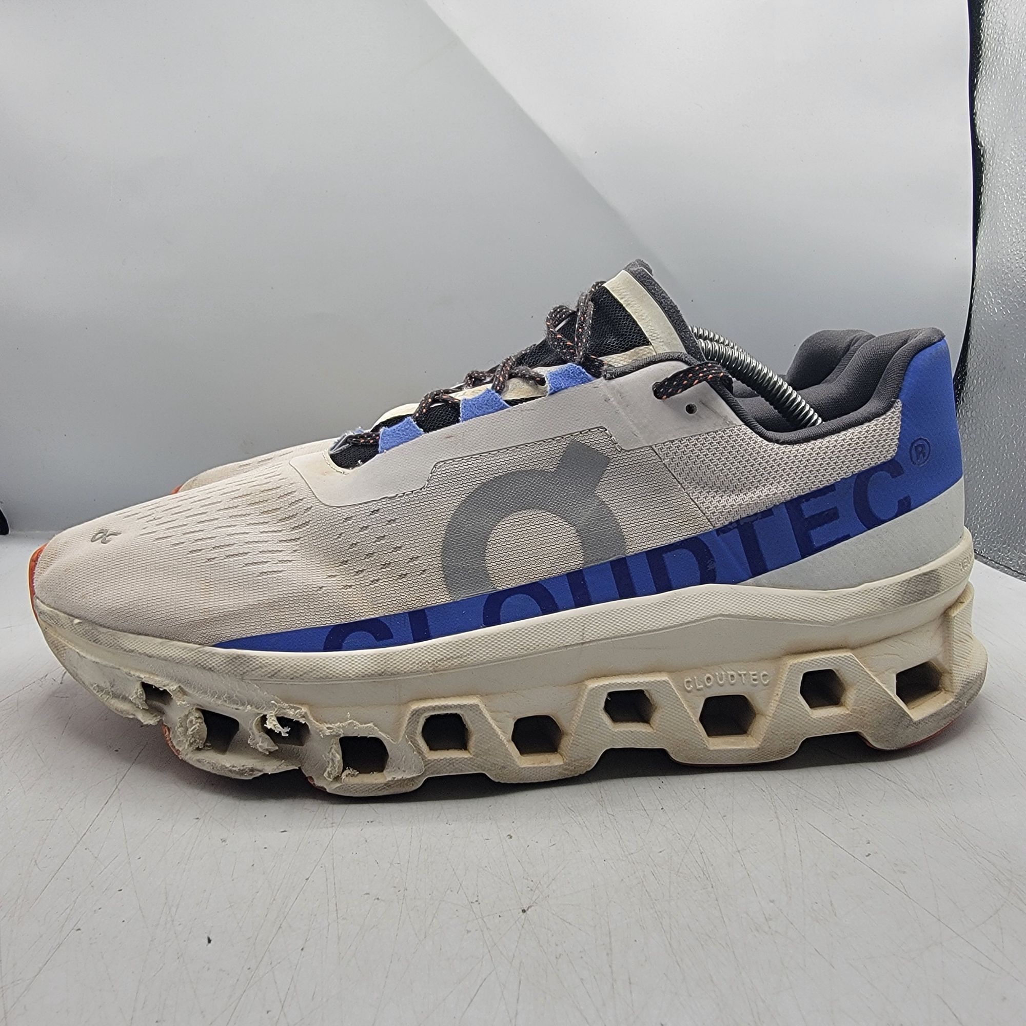 On On Running Cloudmonster Mens 12 Frost Cobalt Athletic Shoes Size US 12 / EU 45 - 14 Thumbnail