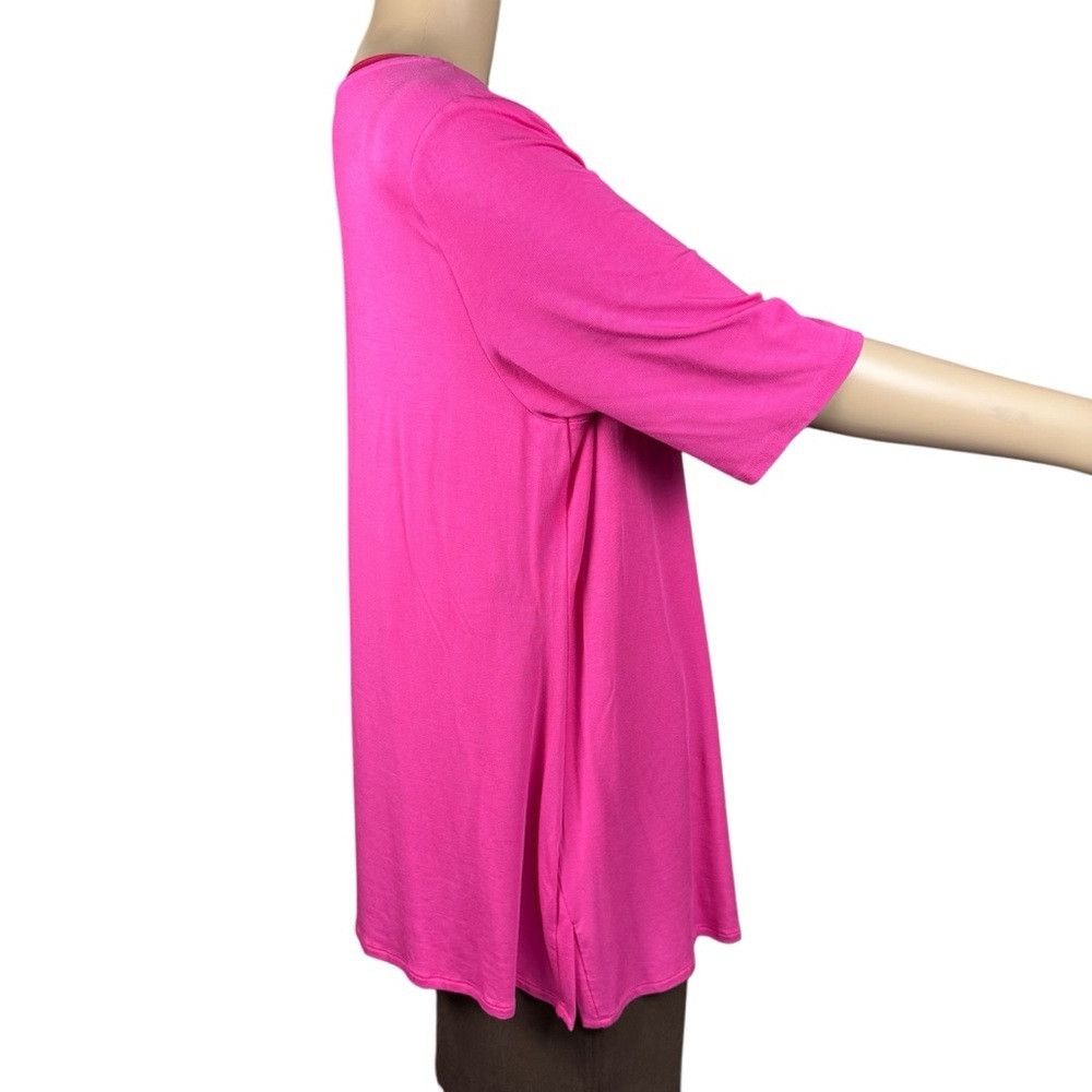 Halston New H by Halston Essentials Pink V-Neck Tunic Top A353391 S Size L / US 10 / IT 46 - 4 Thumbnail