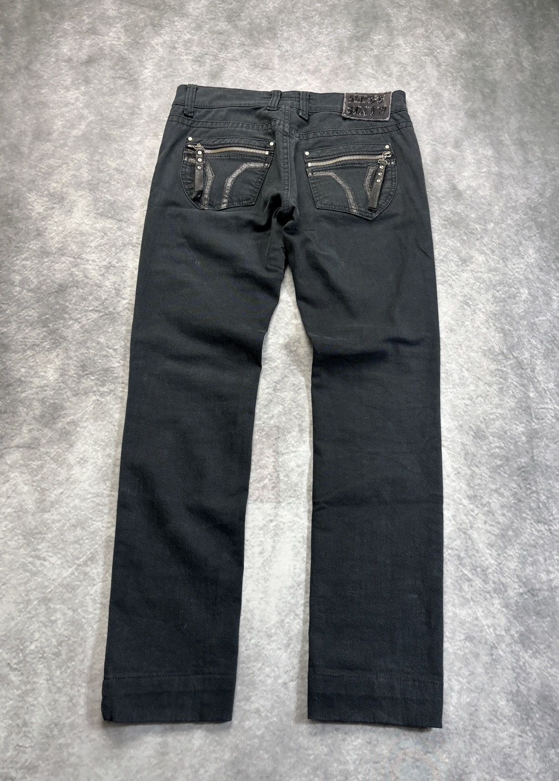 Vintage Miss Sixty Jeans Y2K Black Denim Lace Pants 2000s 90