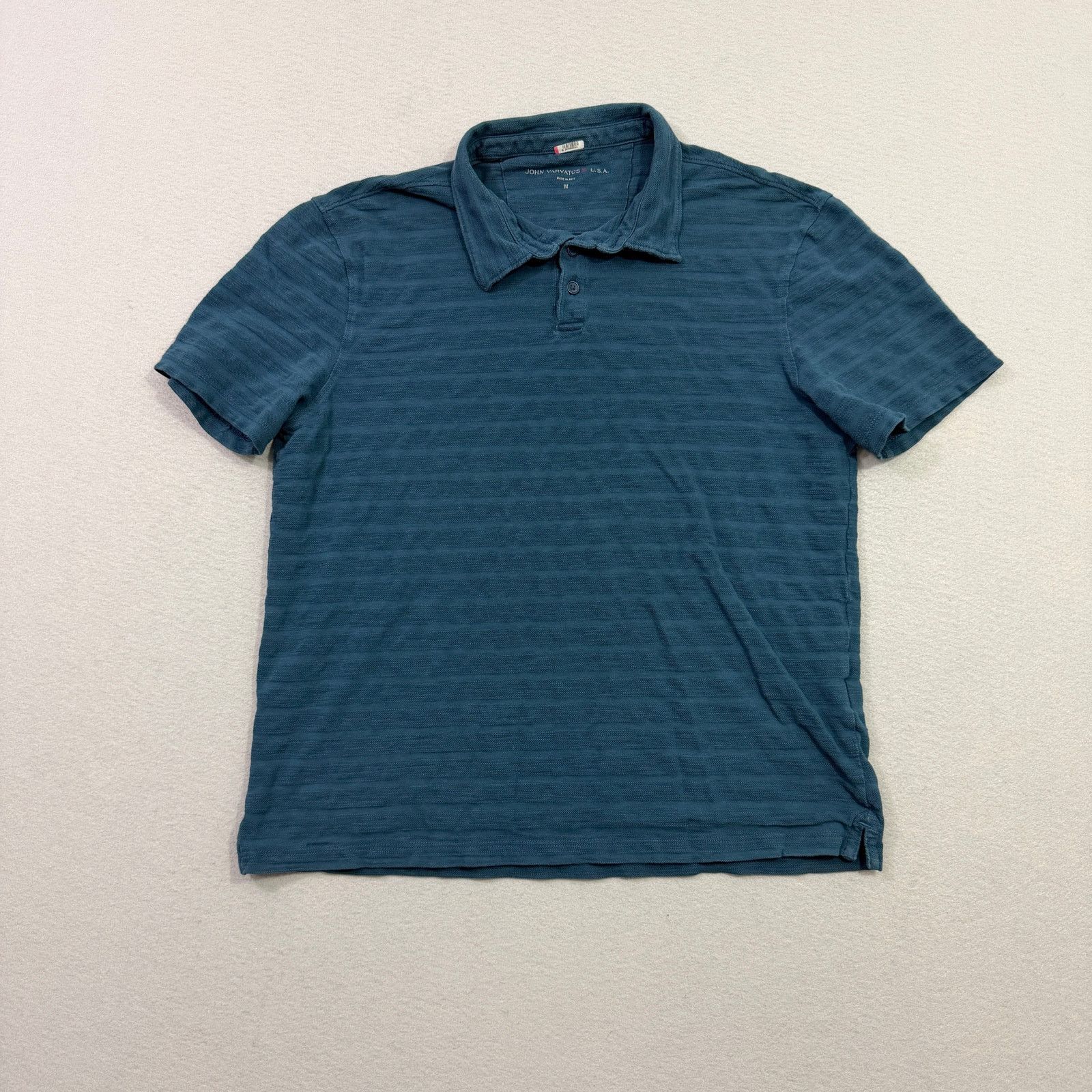 John Varvatos John Varvatos Striped Short Sleeve Polo Shirt Medium Blue Size US M / EU 48-50 / 2 - 1 Thumbnail