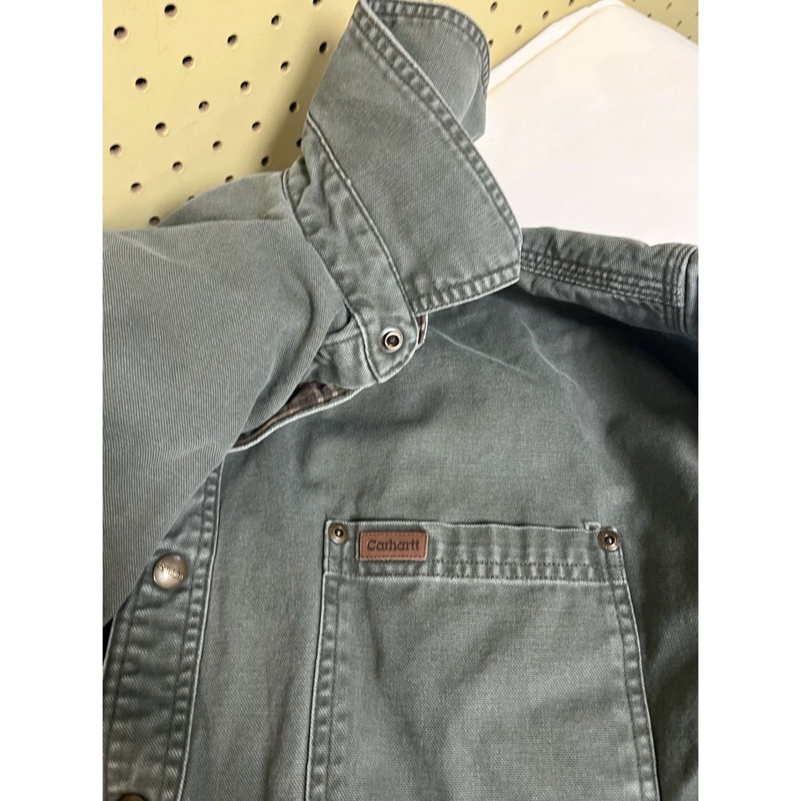 Carhartt VINTAGE Carhartt S96MOS Shacket Shirt Tall 2XL Green Flannel Lined S96 MOS XLT XL Overcoat Mens Size US XL / EU 56 / 4 - 5 Thumbnail