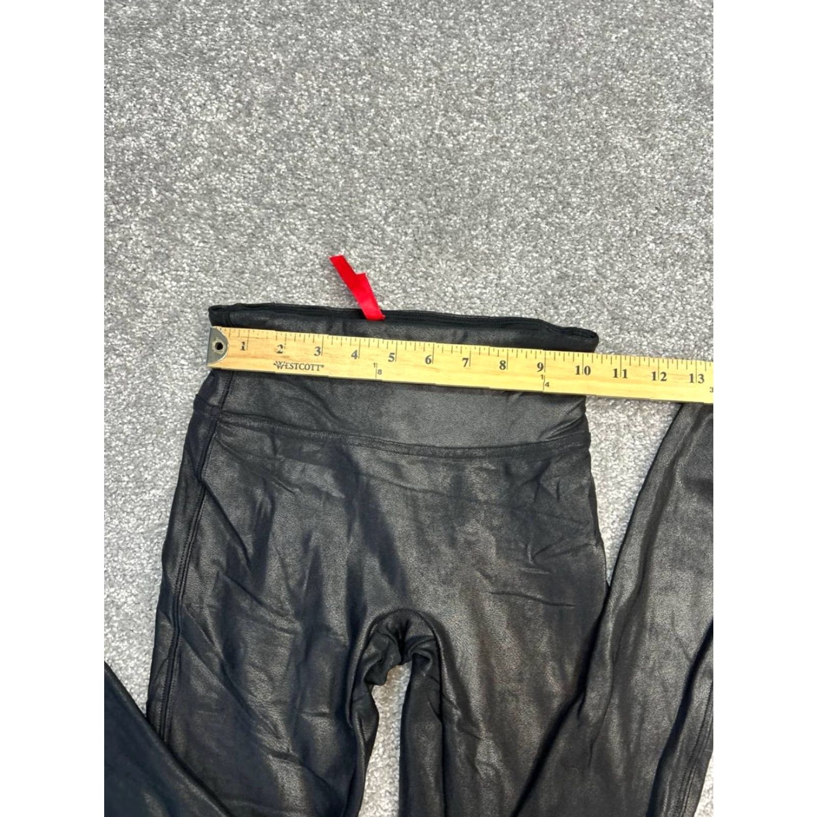 Spanx Spanx Black Faux Leather Leggings Womens XS Nylon Elastane Stretch High Waisted Cropped Skinny Leg Size 42" / US 20 - 3 Thumbnail