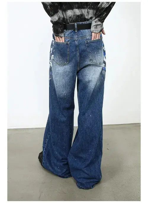 Jean Men's American high street ink-splashed jeans Size US 32 / EU 48 - 7 Thumbnail
