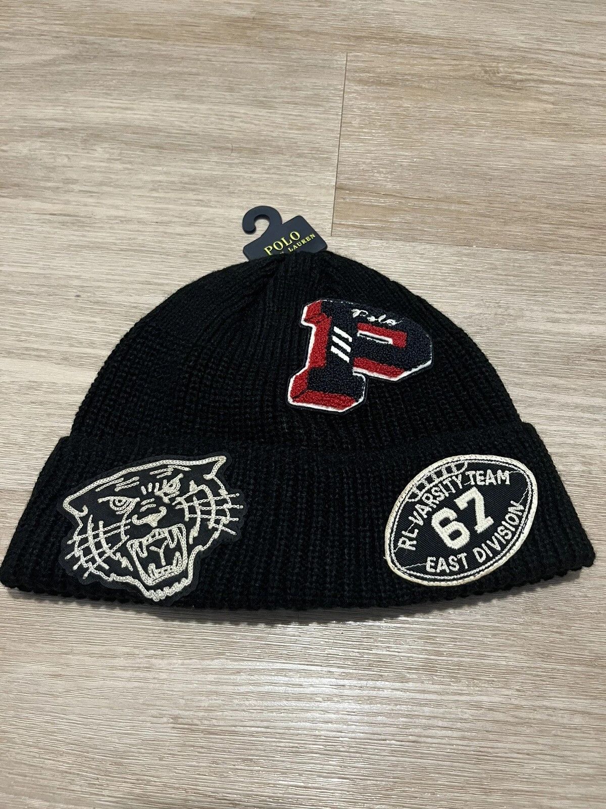 Polo Ralph Lauren RL Varsity P Wing Tiger Patch Beanie Toque One Size NEW Size ONE SIZE - 1 Thumbnail
