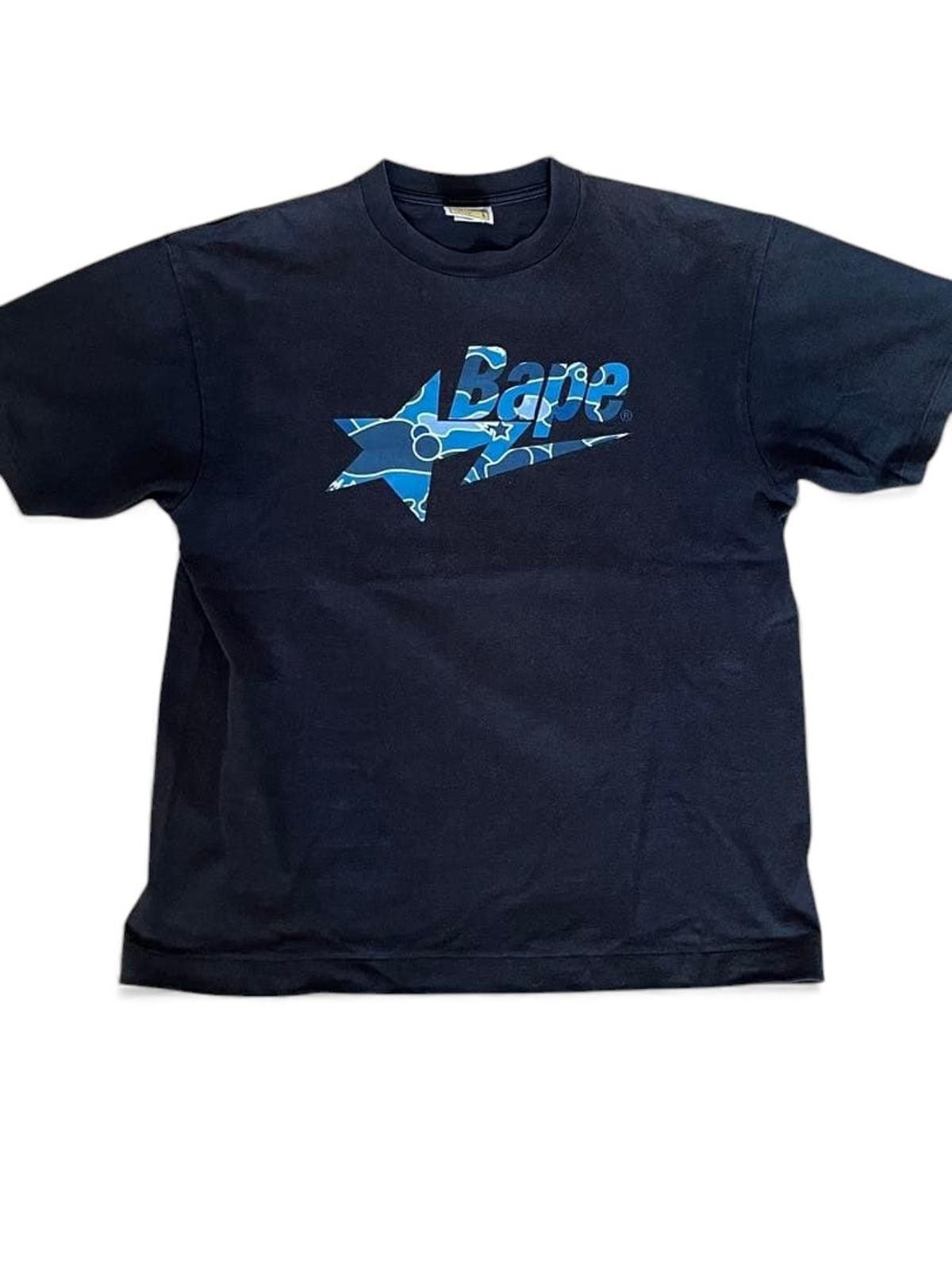 Bape - M Black Shirt Blue Logo