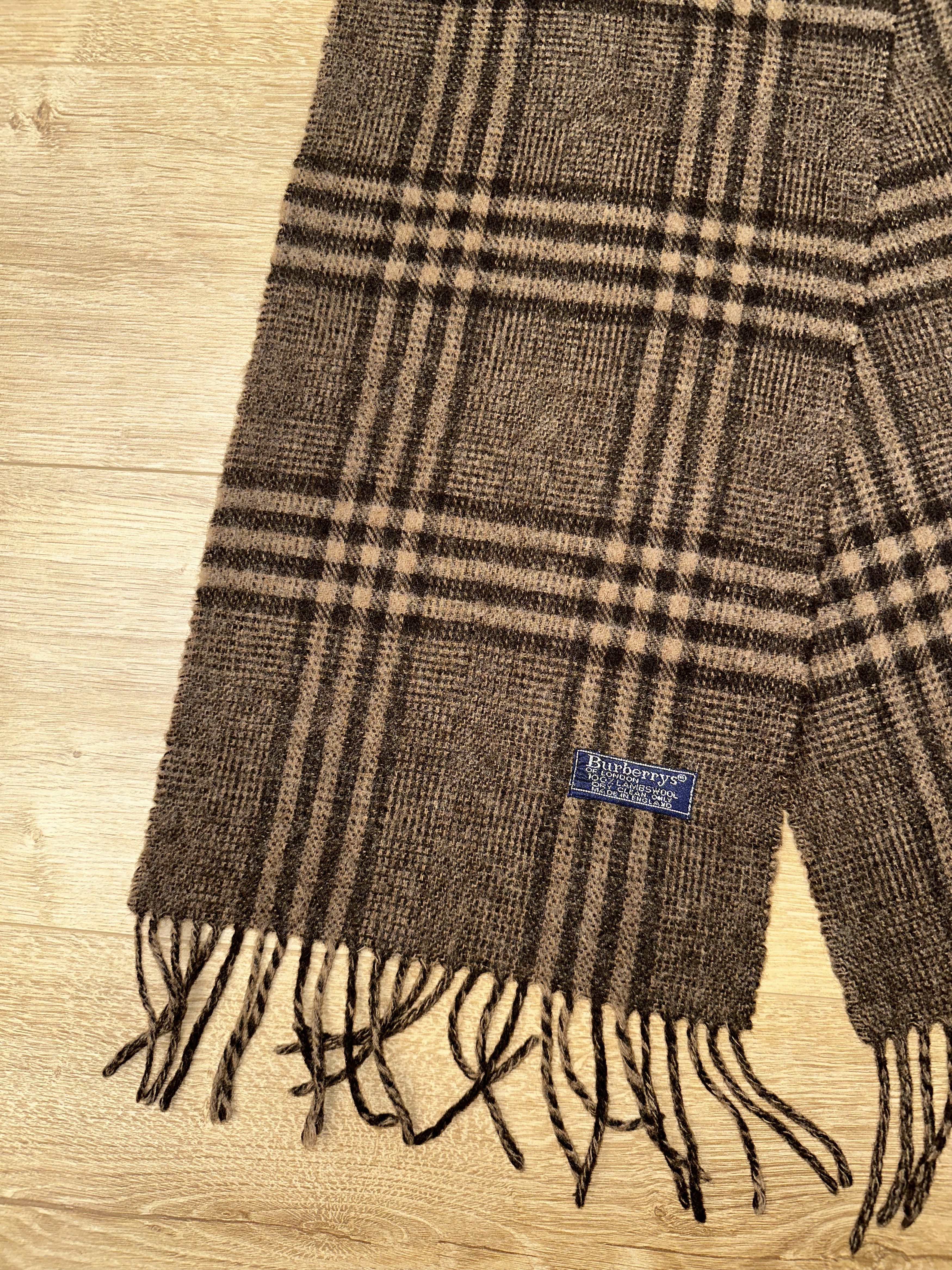 Burberry Vintage Burberrys Lambswool Scarf Check England 150x25cm Size ONE SIZE - 9 Thumbnail