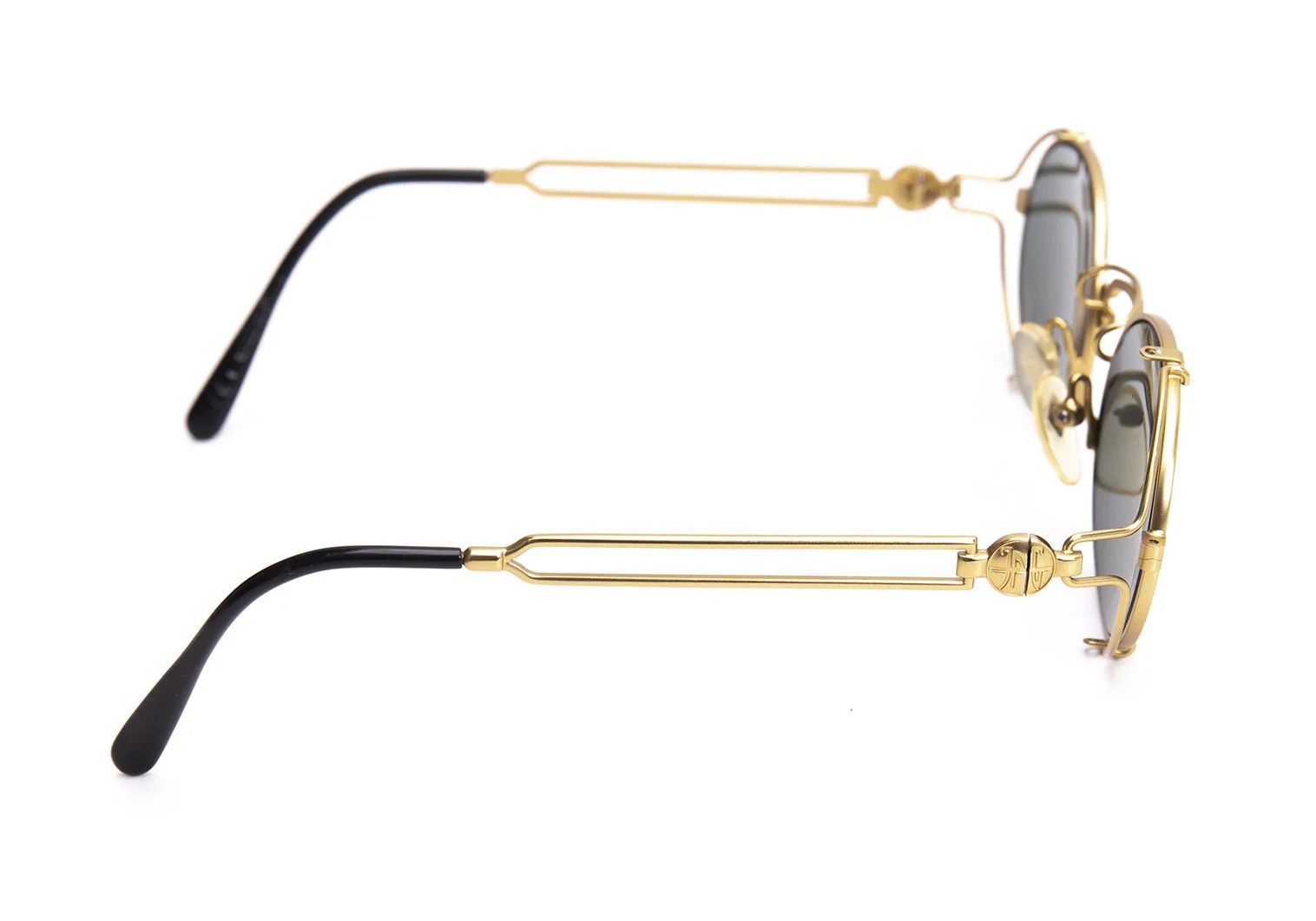 Jean Paul Gaultier Double Bridge Sunglasses in Gold and Black Size ONE SIZE - 7 Thumbnail
