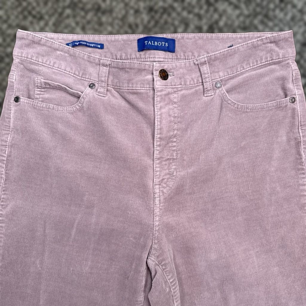 Talbots Talbots Pants Corduroy High Waist Straight Leg 10 Gray Stretch Regular Women's Vintage No N/A Size 32" / US 10 / IT 46 - 1 Thumbnail