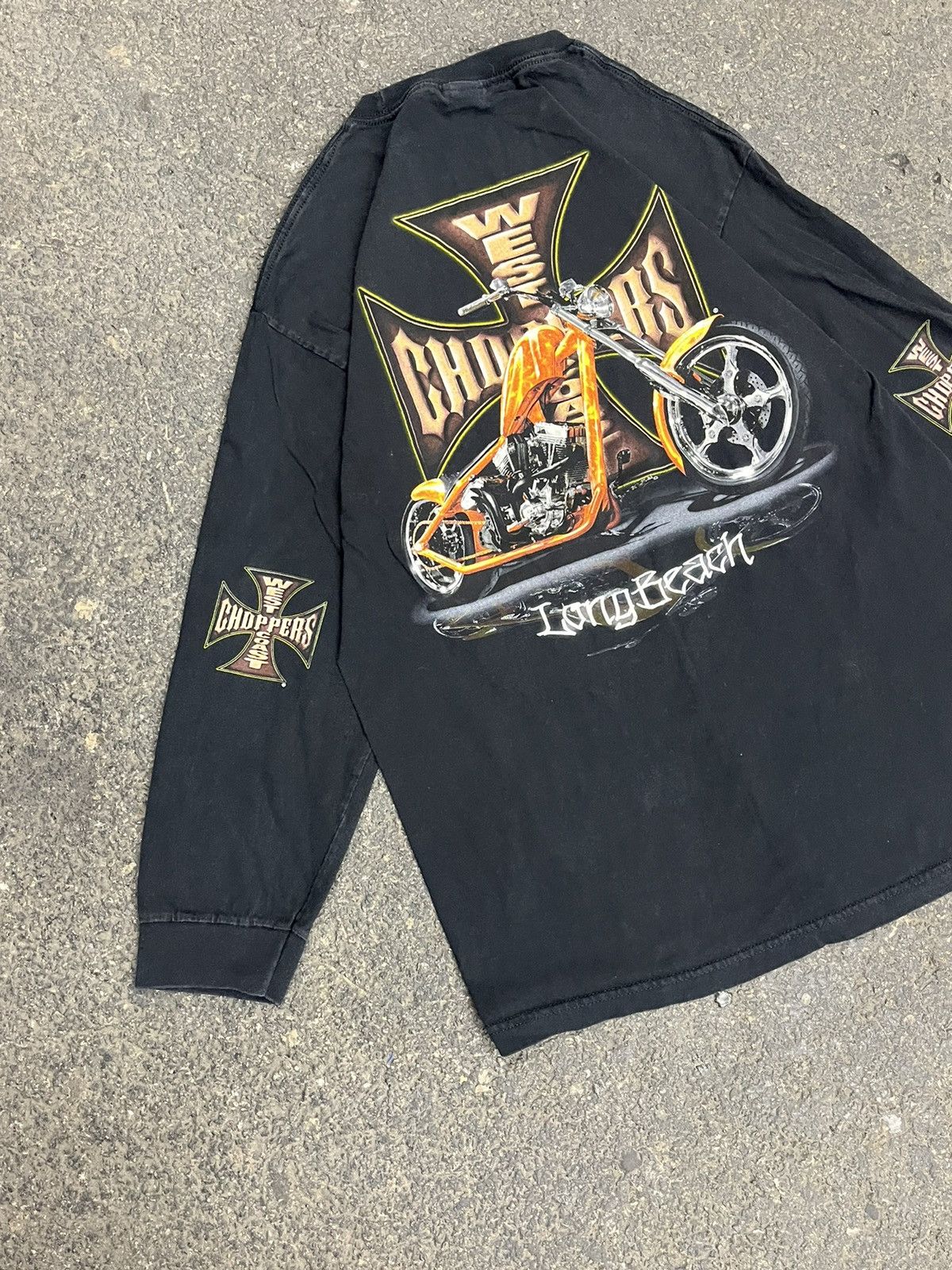 Vintage West coast choppers black long sleeve shirt hype rare skater Size US L / EU 52-54 / 3 - 4 Thumbnail