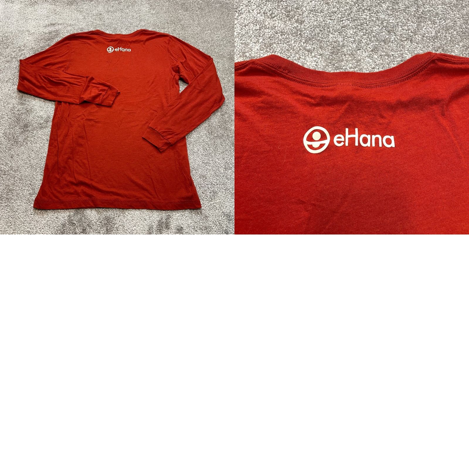 Vintage Bella + Canvas Shirt Unisex Adults M Orange Long Sleeve Crew Neck Hawaiian Logo 3001 2020s Size US M / EU 48-50 / 2 - 8 Thumbnail
