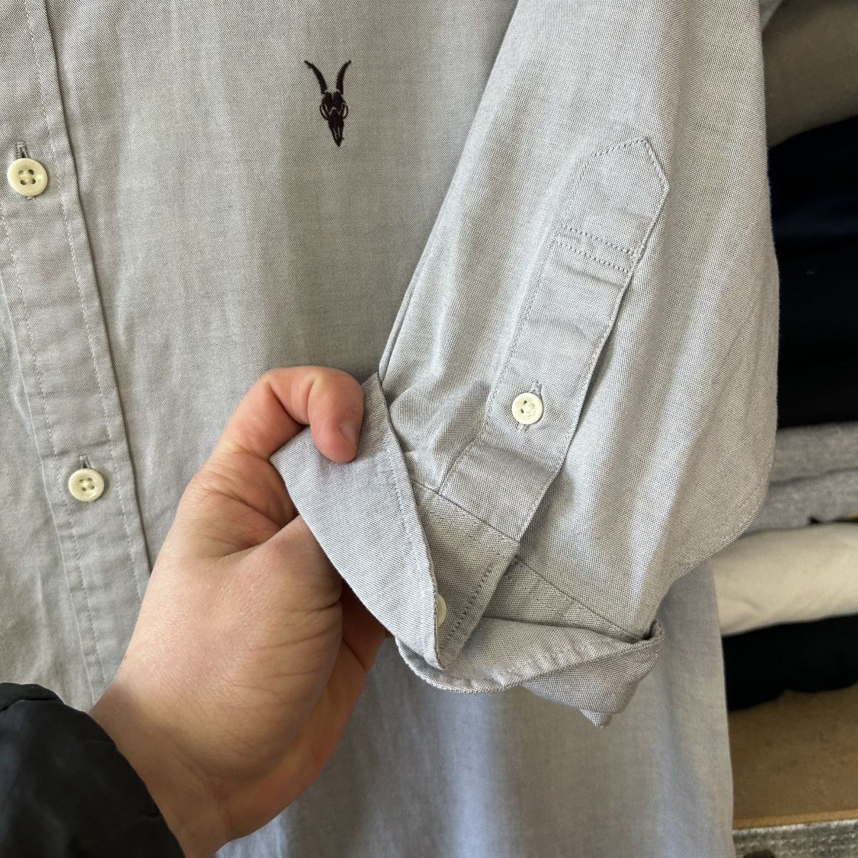 Allsaints Designer Allsaints Small Logo Basic Button Up shirt size S Size US S / EU 44-46 / 1 - 8 Thumbnail