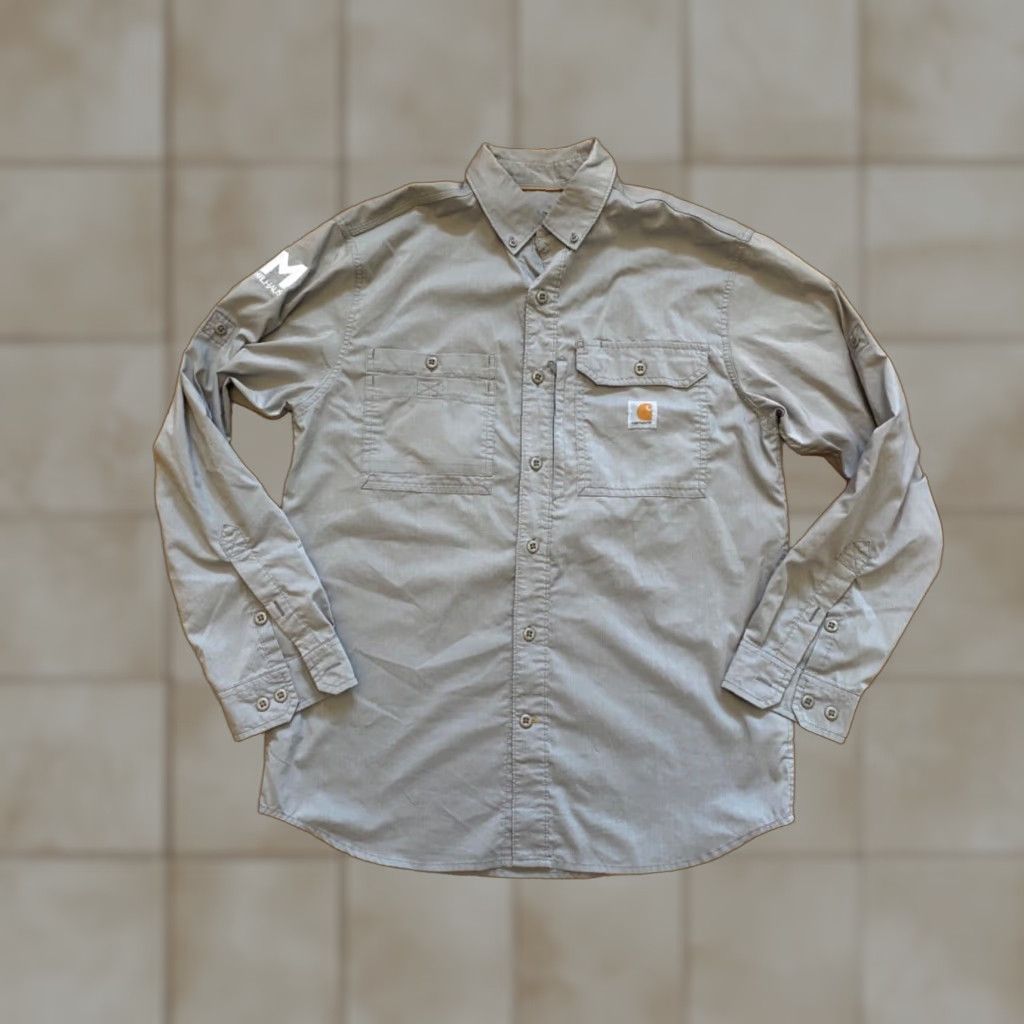 Carhartt Carhartt Shirt Mens Gray Long Sleeve Button-Up Relaxed Fit Fish Vented Sz M Size US M / EU 48-50 / 2 - 1 Thumbnail