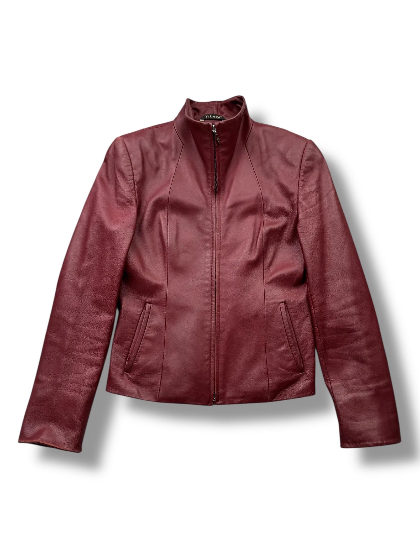 Vintage Archive y2k high collar cropped leather jacket | Grailed