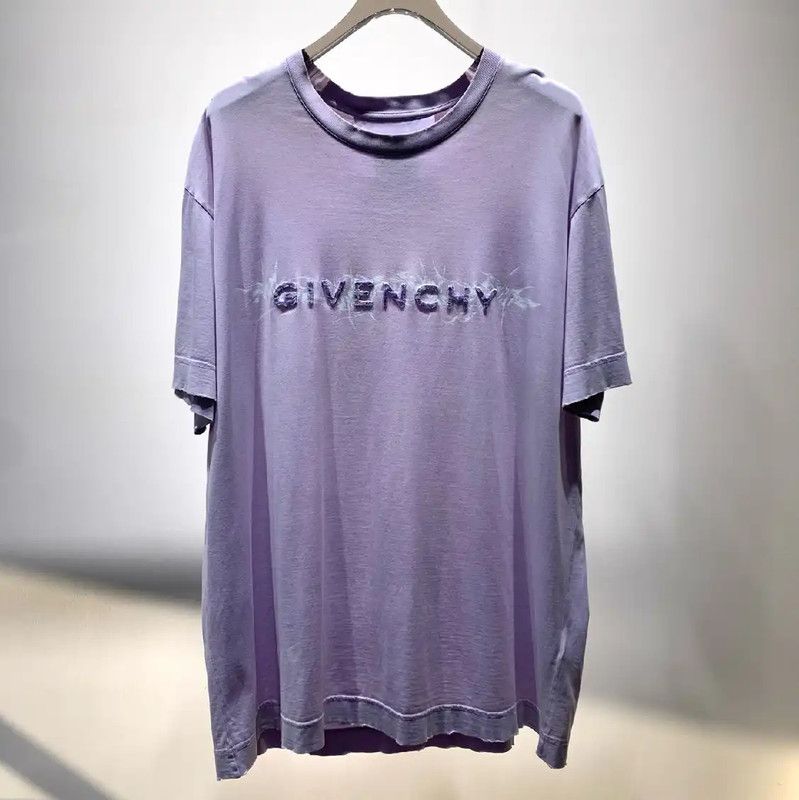 Givenchy Givenchy Purple Cotton T-Shirt for Men 0089 Size US XL / EU 56 / 4 - 1 Thumbnail