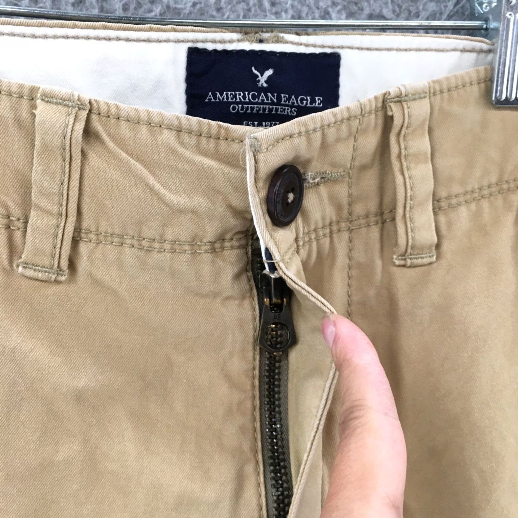 American Eagle Outfitters American Eagle Outfitters Original Straight Pants Mens 33/32 Beige Cotton Regular Straight Pants Mens Beige Cotton 34x30 Vintage No (if applicable) Size US 33 - 4 Thumbnail