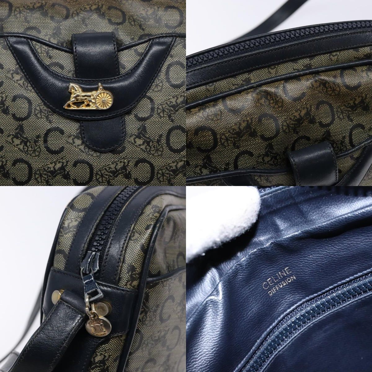 Celine CELINE C Sulky Shoulder Bag Pvc Navy Gold Size ONE SIZE - 11 Thumbnail