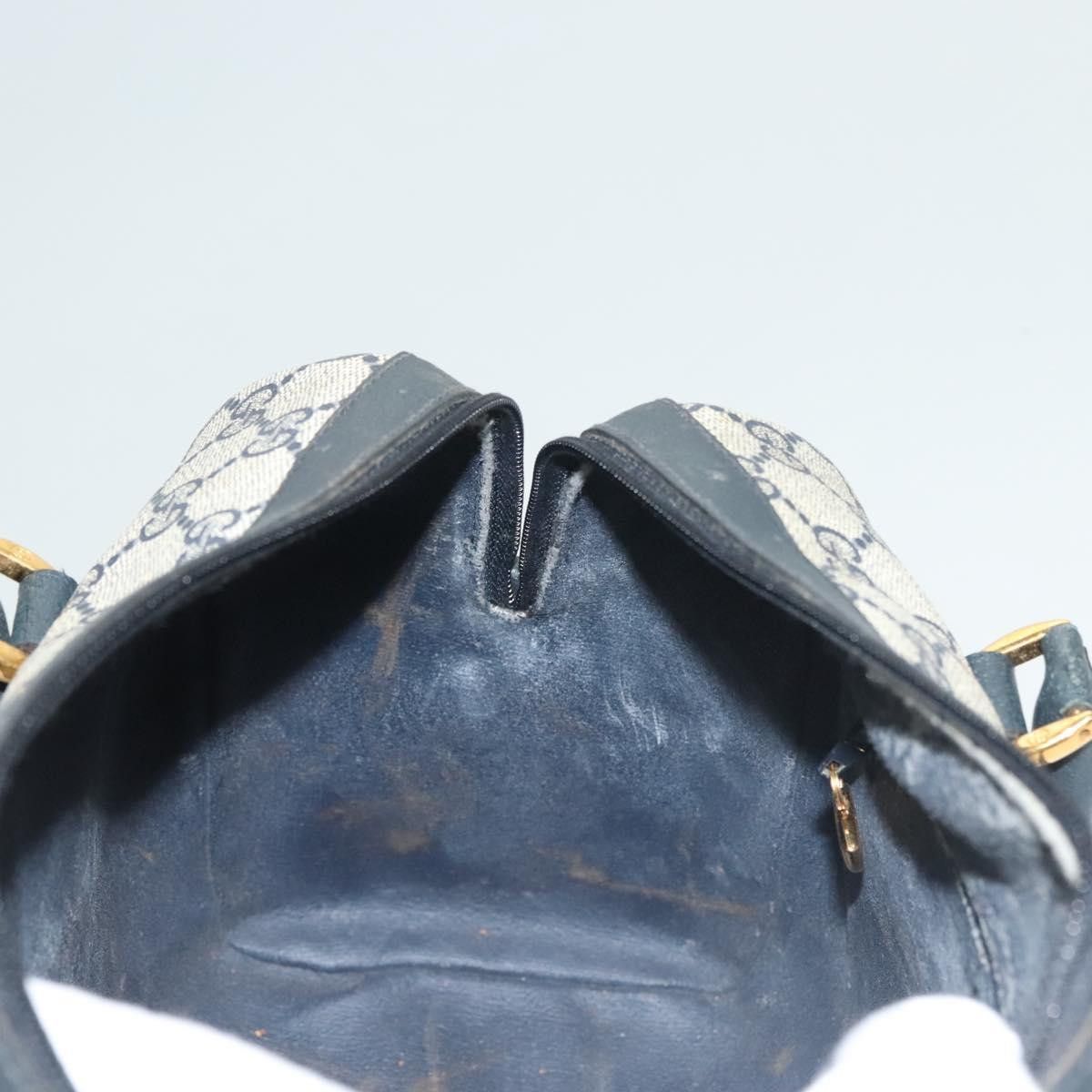Gucci GUCCI GG Supreme Sherry Line Hand Bag Pvc Navy Gold Red Size ONE SIZE - 19 Thumbnail