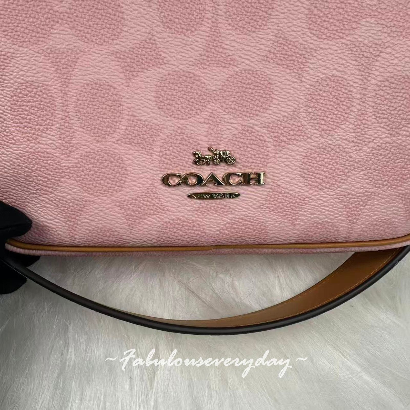 Coach Coach Mini Carey Crossbody Bag Sig Canvas Charms Powder Pink Size ONE SIZE - 4 Thumbnail