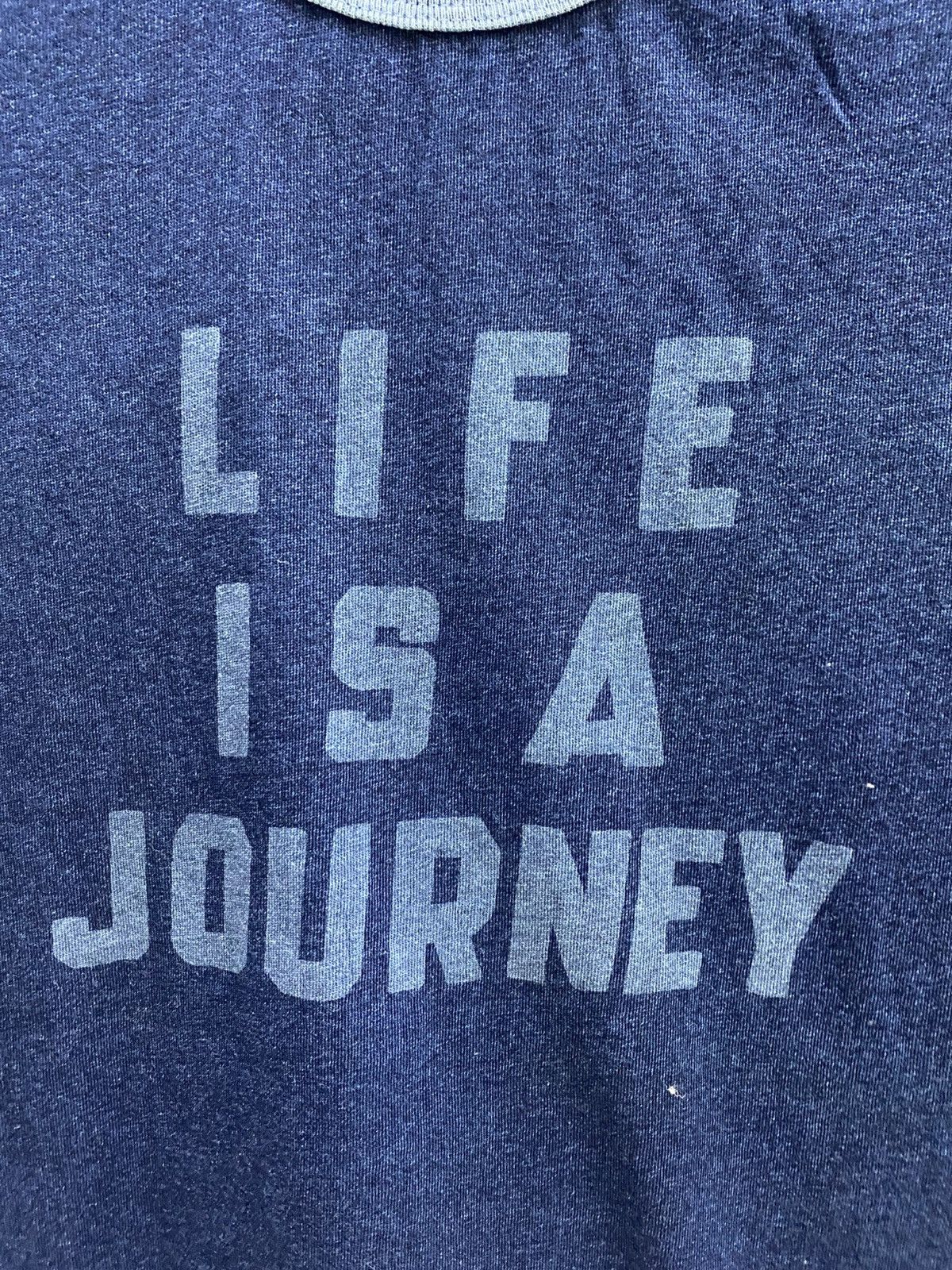 Vintage LIFE IS A JOURNEY RINGER TSHIRT Size US M / EU 48-50 / 2 - 2 Thumbnail