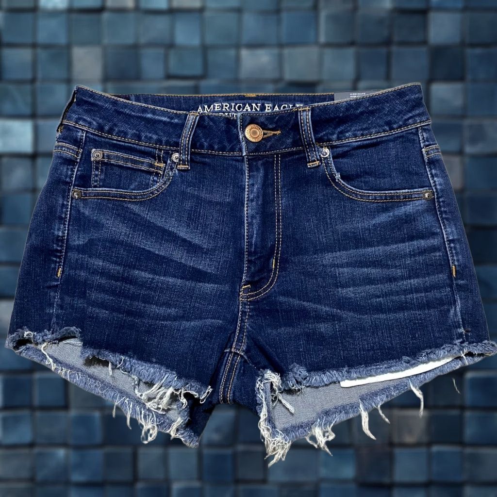 American Eagle Outfitters American Eagle Outfitters Shortie Jeans Shorts Blue Denim High Rise Cut-Off NWT Womens 28" Waist 2" Inseam 5-Pocket Modern Vintage? Size 24" / US 00 / IT 34 - 1 Thumbnail