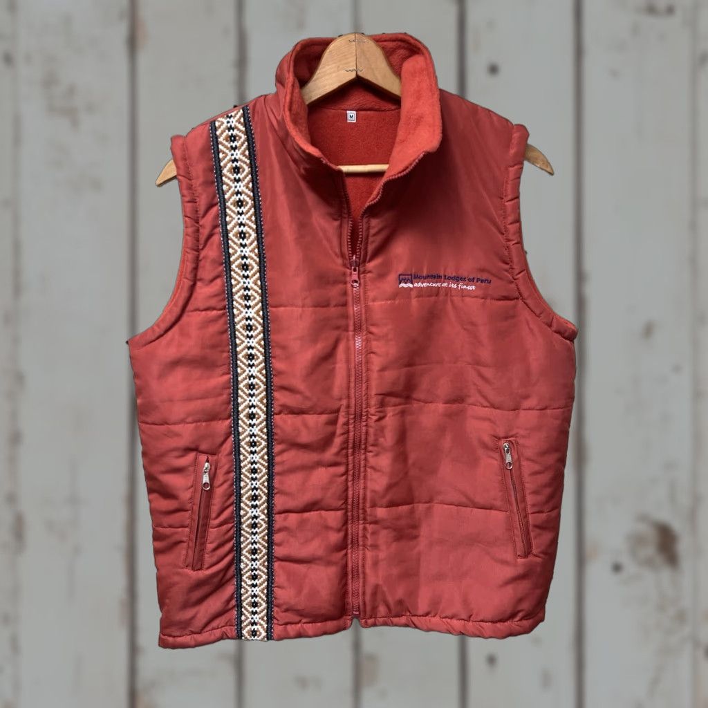 Vintage Mens Medium Mountain Lodges Of Peru Orange Best Ski Hike Reversible Vest Size US M / EU 48-50 / 2 - 1 Thumbnail