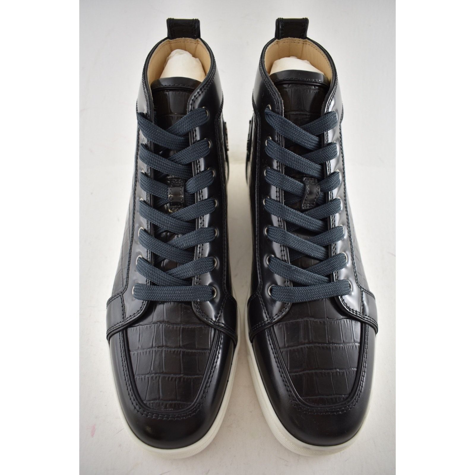 Christian Louboutin Mens Rantus Flat Ardesia Black Croc High Top Sneaker 44 11 Size US 11 / EU 44 - 8 Thumbnail