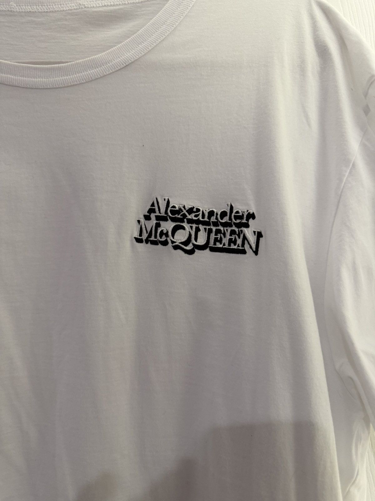 Alexander McQueen Alexander McQueen | White Embroidered T Shirt Size XXL Size US XXL / EU 58 / 5 - 2 Thumbnail