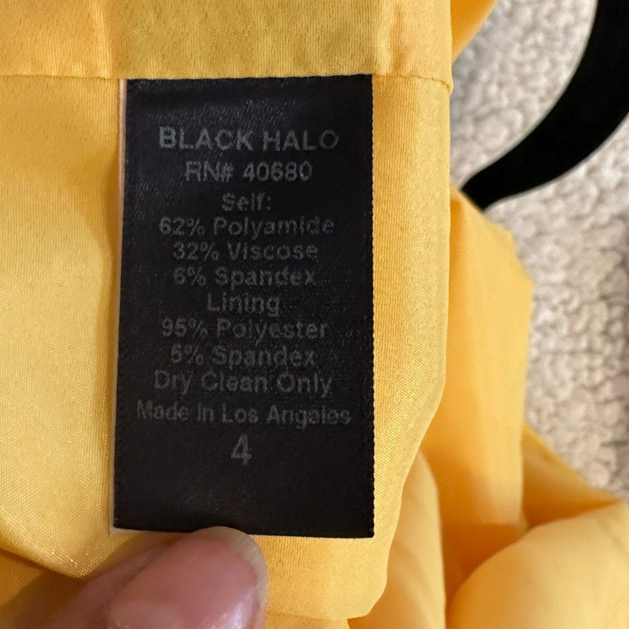 Black Halo ✨Black Halo Yellow Sheath Dress Cowl Neck Midi Business Offi Size S / US 4 / IT 40 - 5 Thumbnail