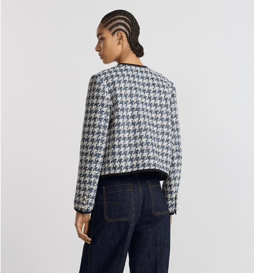 Dior o1w1db10326 511V58 Cropped Jacket in Blue/White Size M / US 6-8 / IT 42-44 - 5 Thumbnail