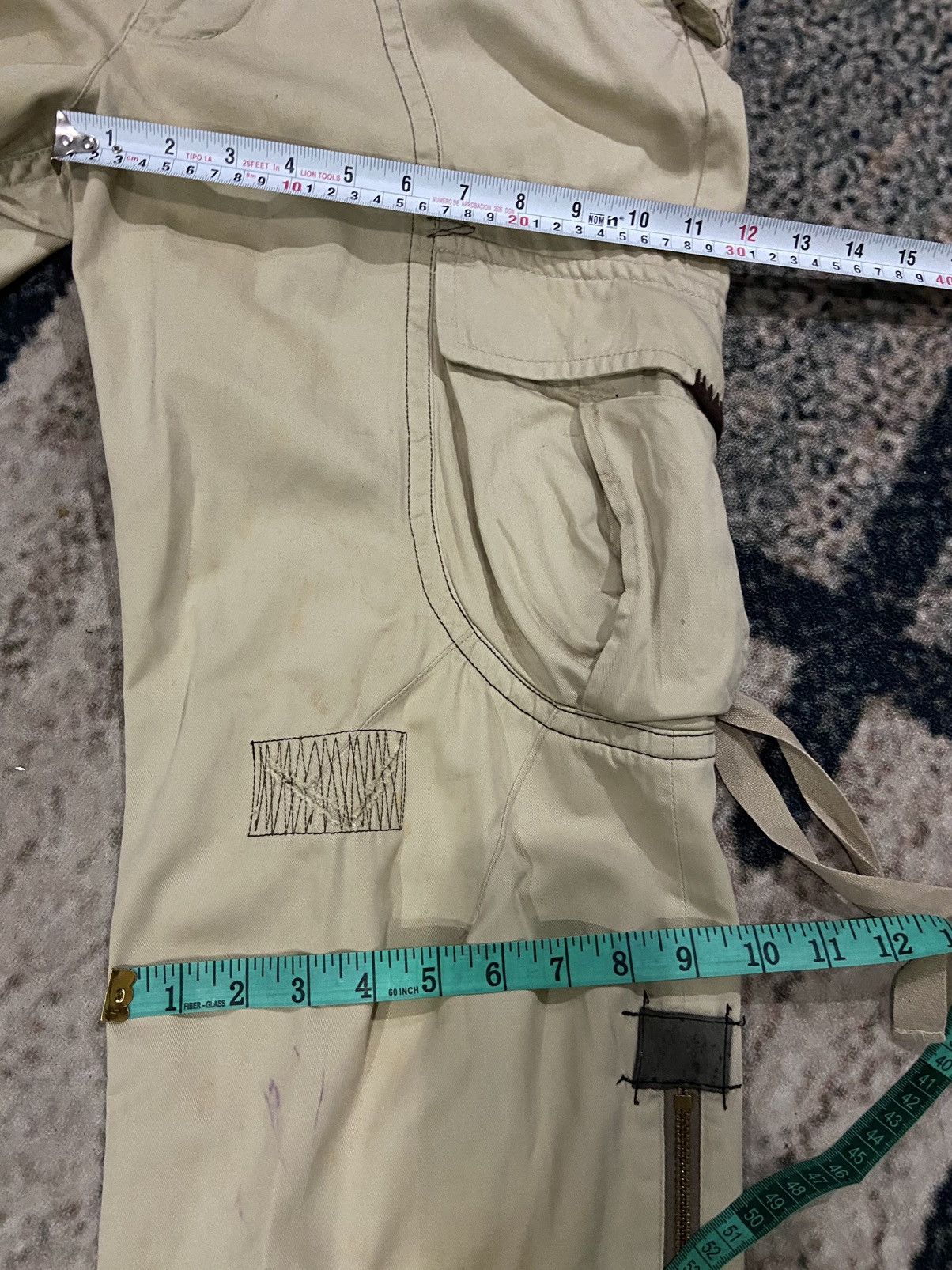 If Six Was Nine 🔥 Crystal Bush Cargo pants bondage hysteria distressed Size US 35 - 19 Thumbnail