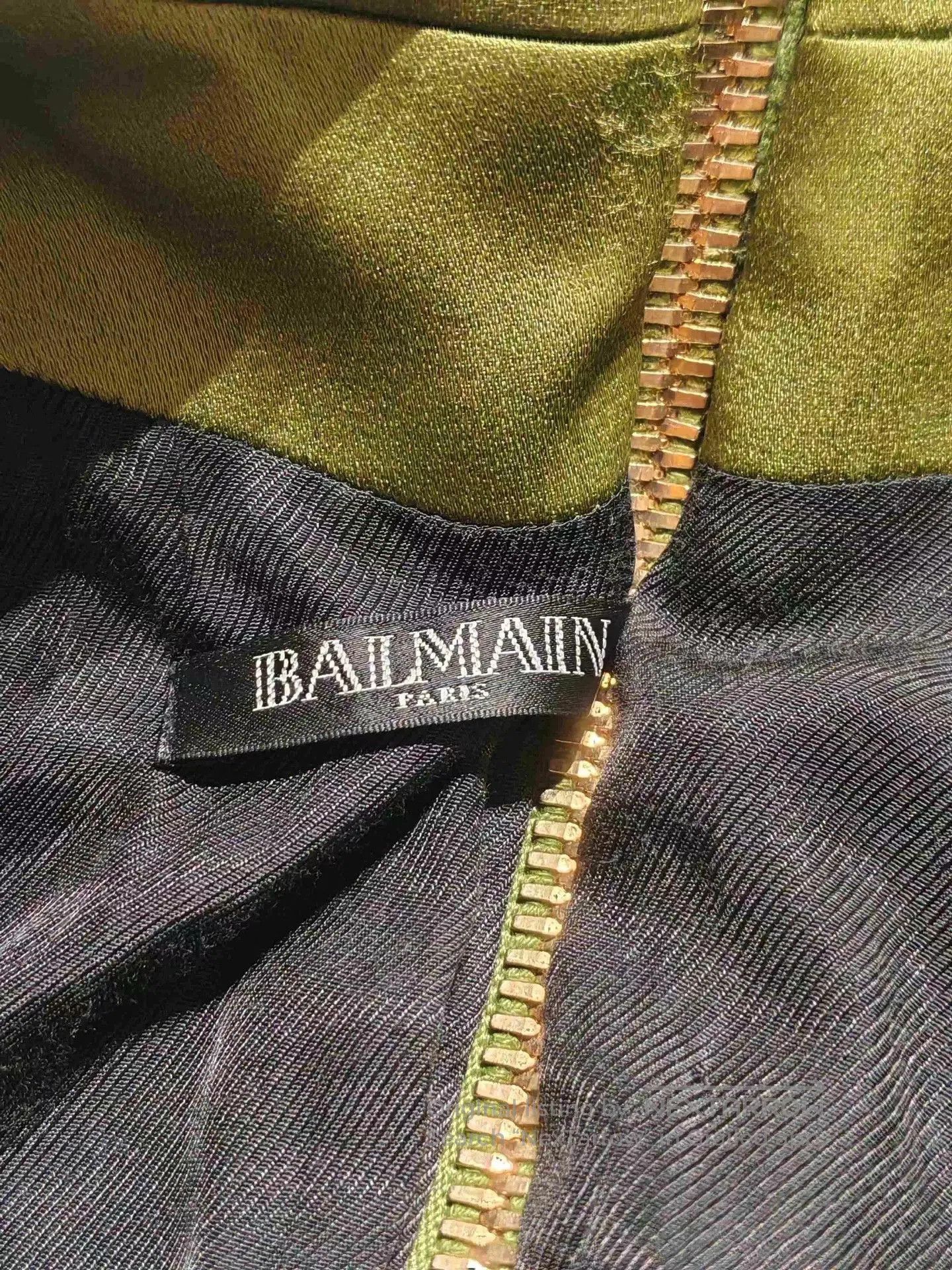 Balmain BALMAIN Olive Green Satin Blazer Dress. Size M / US 6-8 / IT 42-44 - 4 Thumbnail