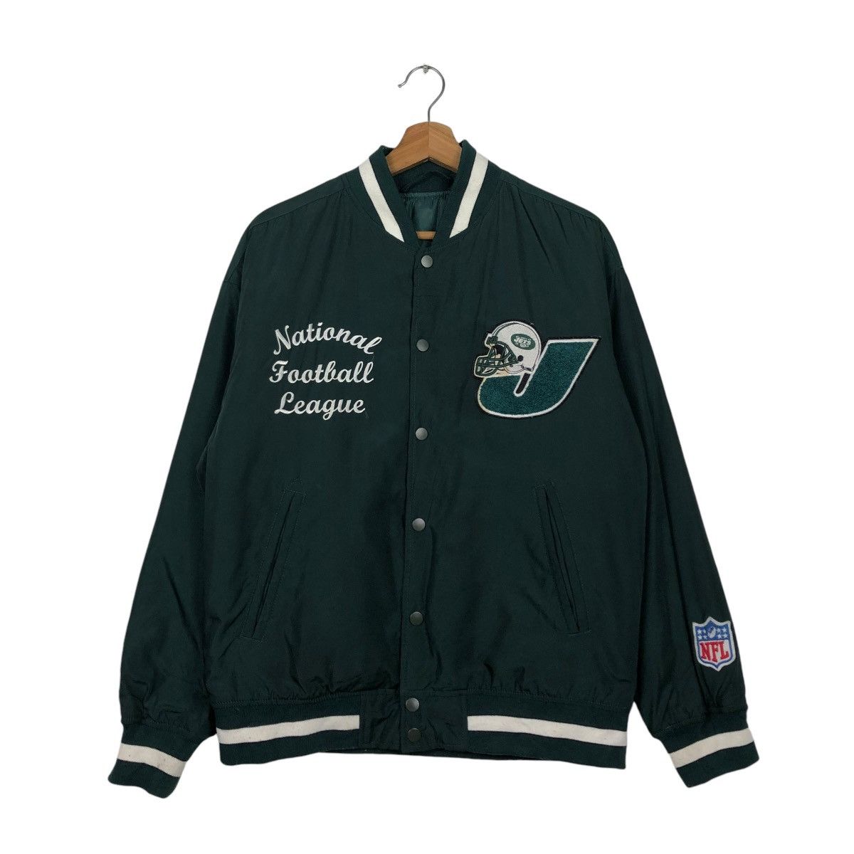NFL 🔥VINTAGE BOMBER JACKET NFL NEW YORK JETS BIG LOGO Size US M / EU 48-50 / 2 - 3 Thumbnail