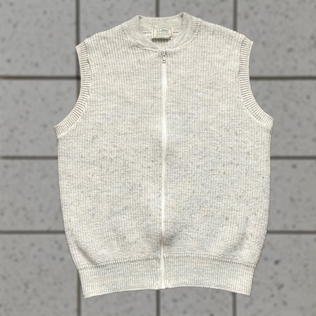 Vintage VINTAGE L.L. Bean Sweater Vest Mens Large Wool Blend USA Made High Trek Ivory Knit Vest Full Zip Men L Knit USA Vintage Size US L / EU 52-54 / 3 - 1 Thumbnail
