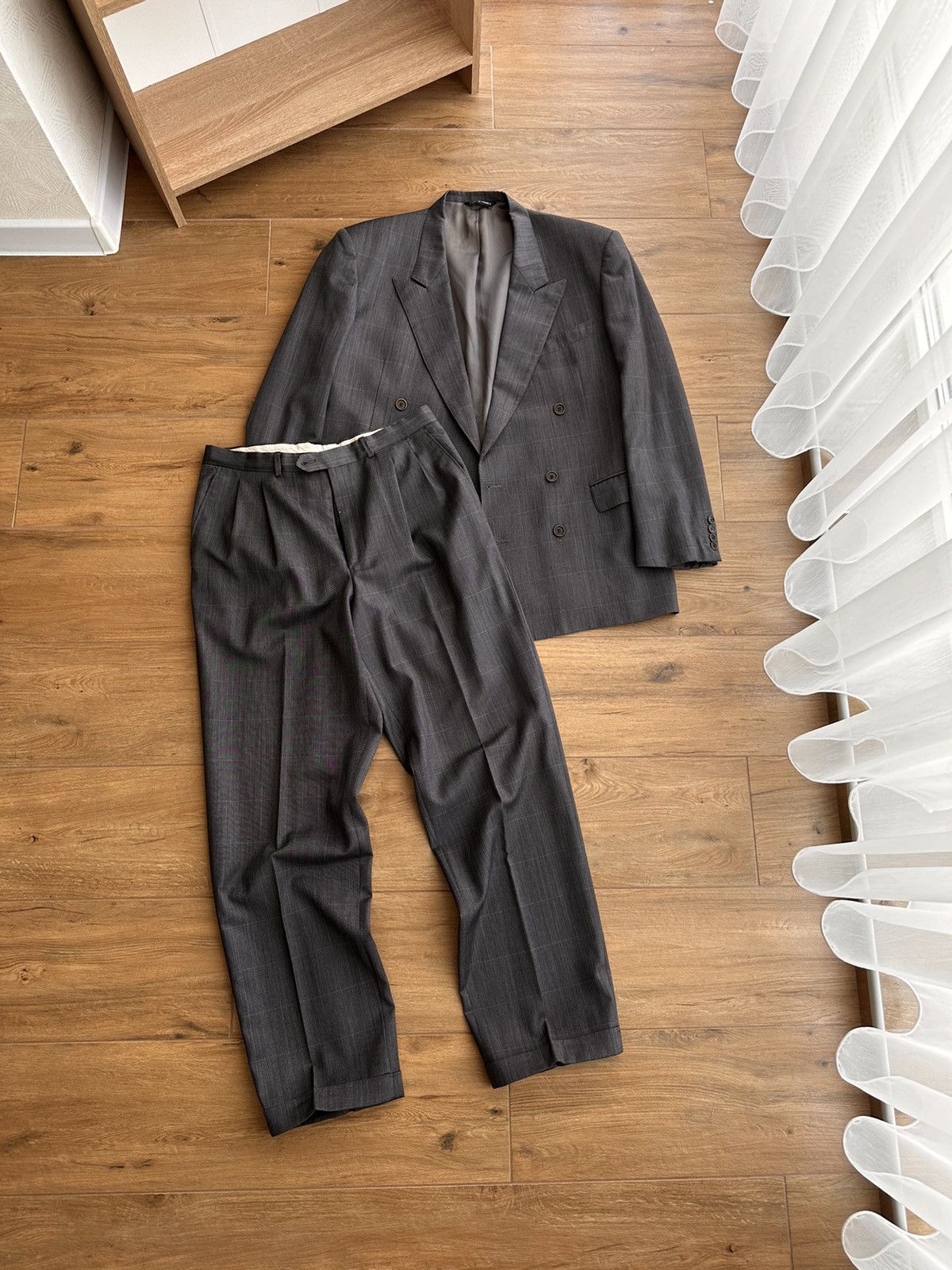 Balenciaga × Vintage Vintage Balenciaga Paris Luxury Laine Grey Formal Suit Size 40L - 1 Thumbnail