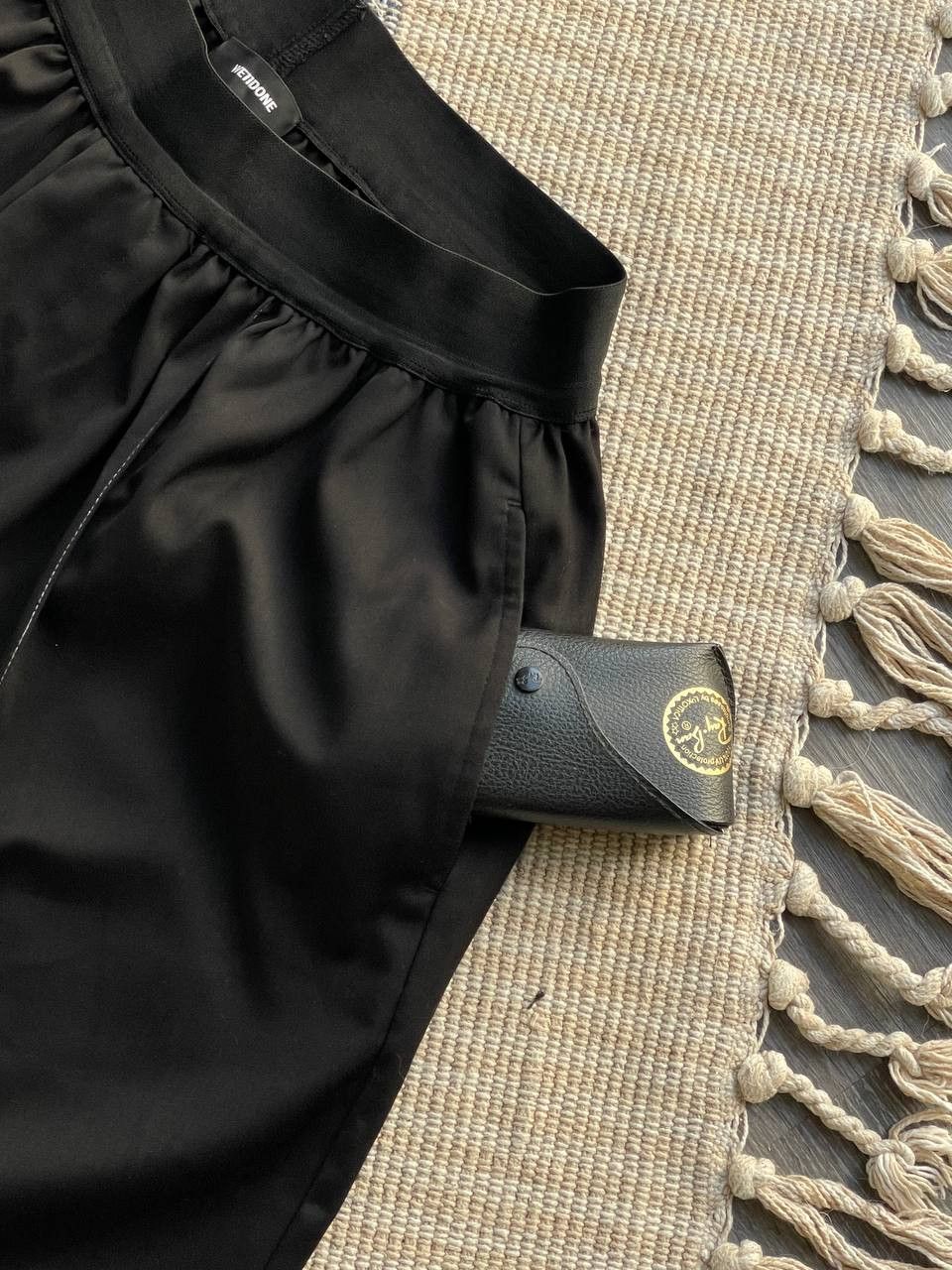 WE11DONE We11Done Stitching Black Cotton Track Oversize Fit Shorts Size US 34 / EU 50 - 12 Thumbnail