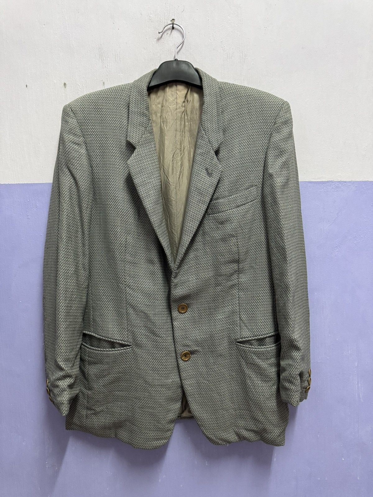 Giorgio Armani Vintage Giorgio Armani Waze Design Blazer Size US M / EU 48-50 / 2 - 2 Thumbnail