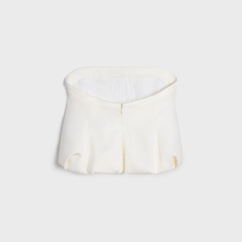 Celine o1bcso1str0526 2B980238V Bow Bustier Silk Faille Top Craie Size XS / US 0-2 / IT 36-38 - 2 Thumbnail