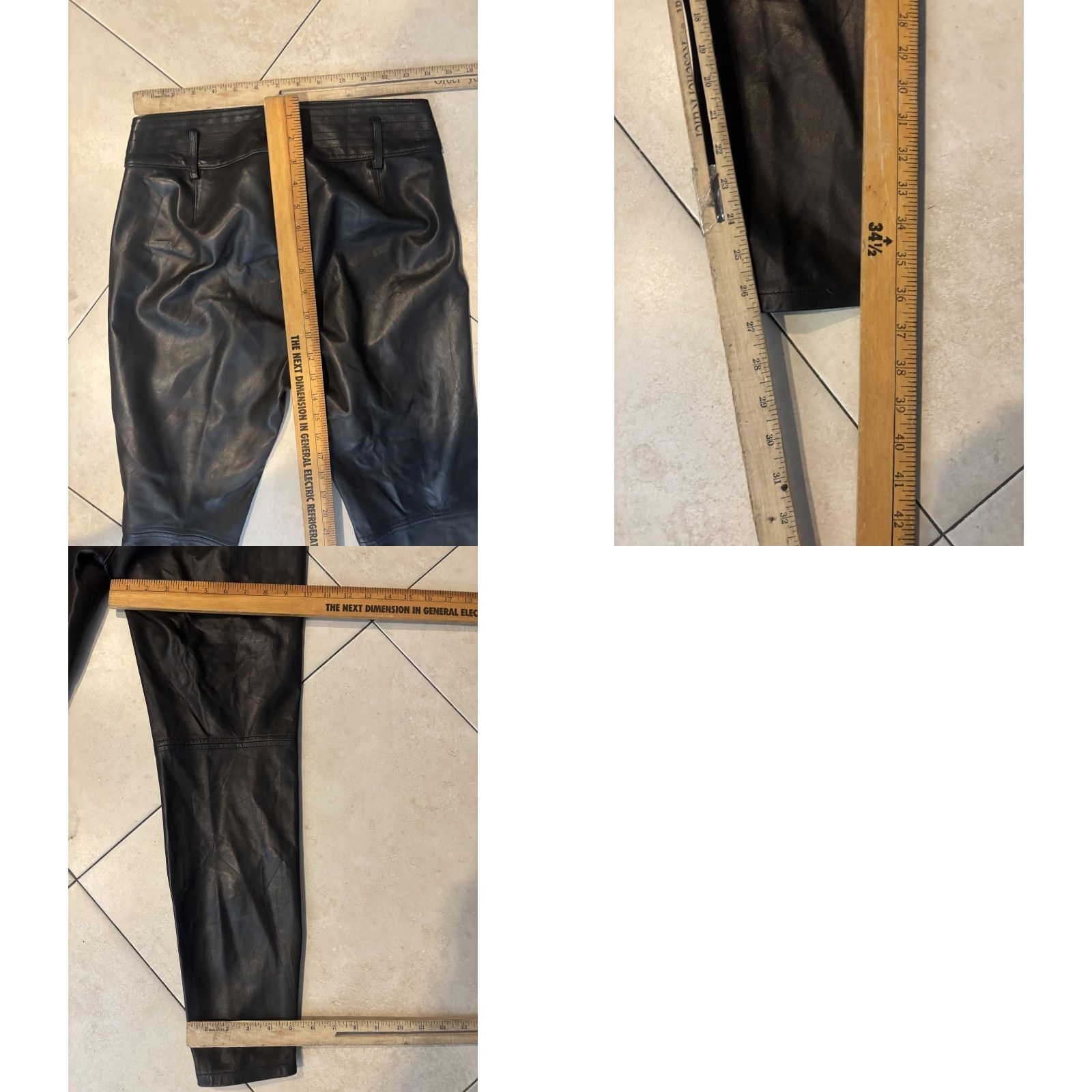 Ralph Lauren Rugby Ralph Lauren Pants Womens 4 Black Leather Skinny Ankle Moto Zip Pockets Size 27" / US 4 / IT 40 - 8 Thumbnail