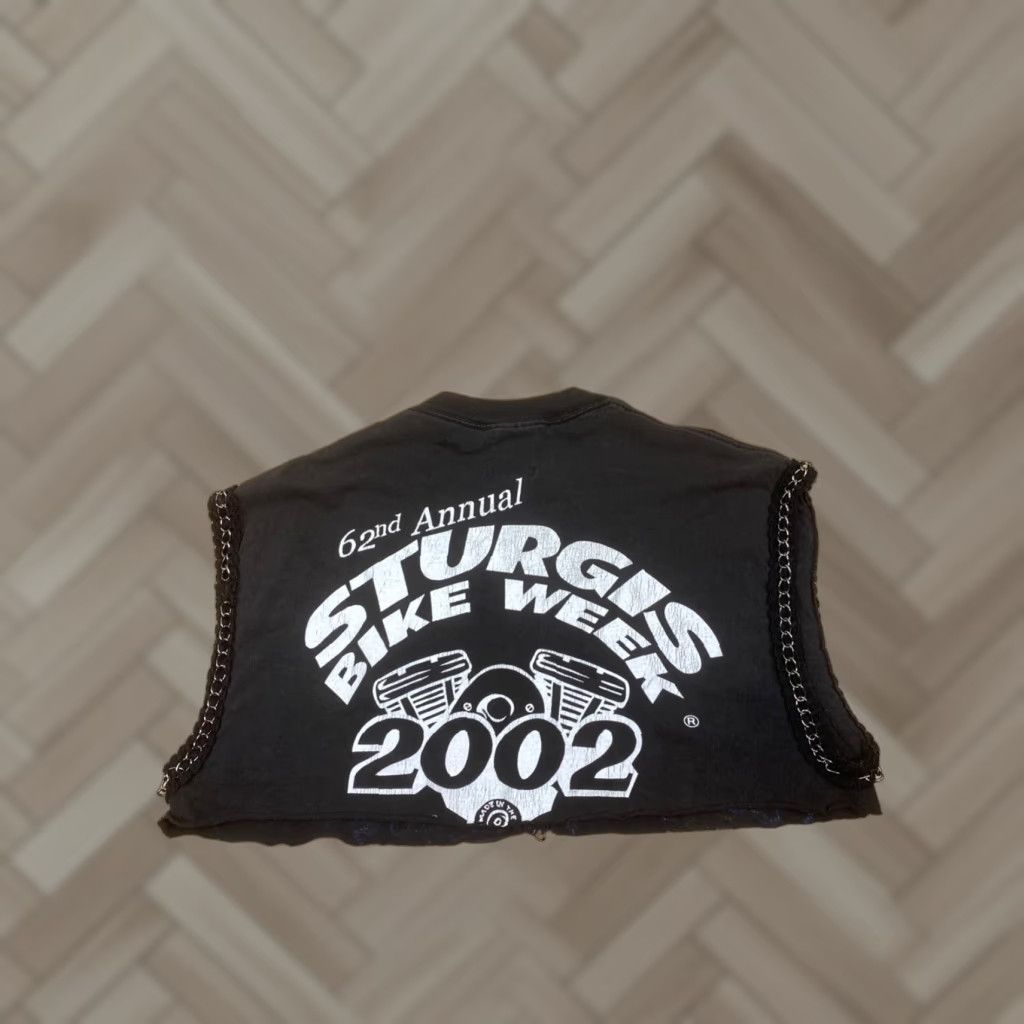Vintage VINTAGE First of a Kind Crop Top T-Shirt Women M Black 2002 Sturgis Bike Week Size M / US 6-8 / IT 42-44 - 1 Thumbnail
