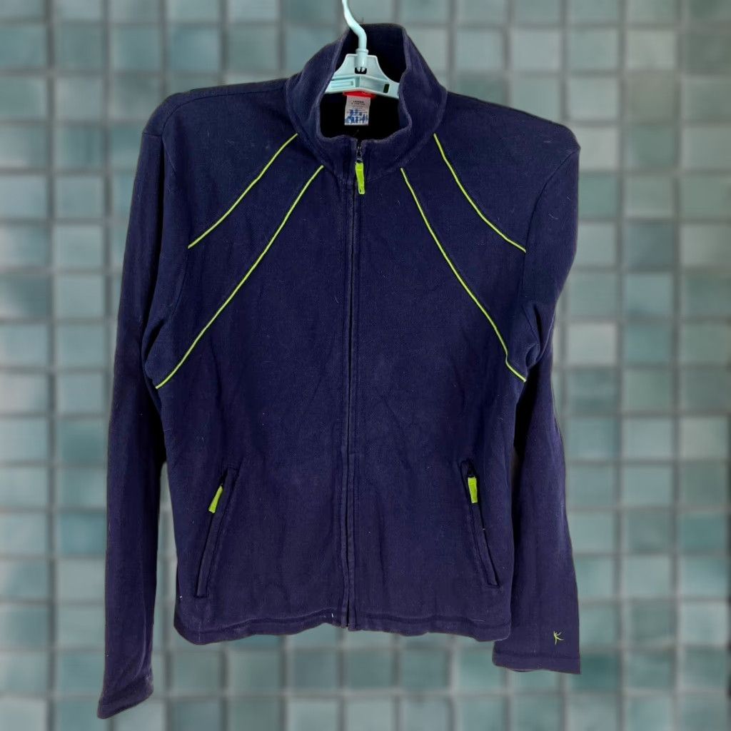 Vintage VINTAGE Danskin Now Zipper Fleece Jacket Womens 14 Blue Stripes Pockets Jacket Body Pocket Zipper Pockets Size XL / US 12-14 / IT 48-50 - 1 Thumbnail