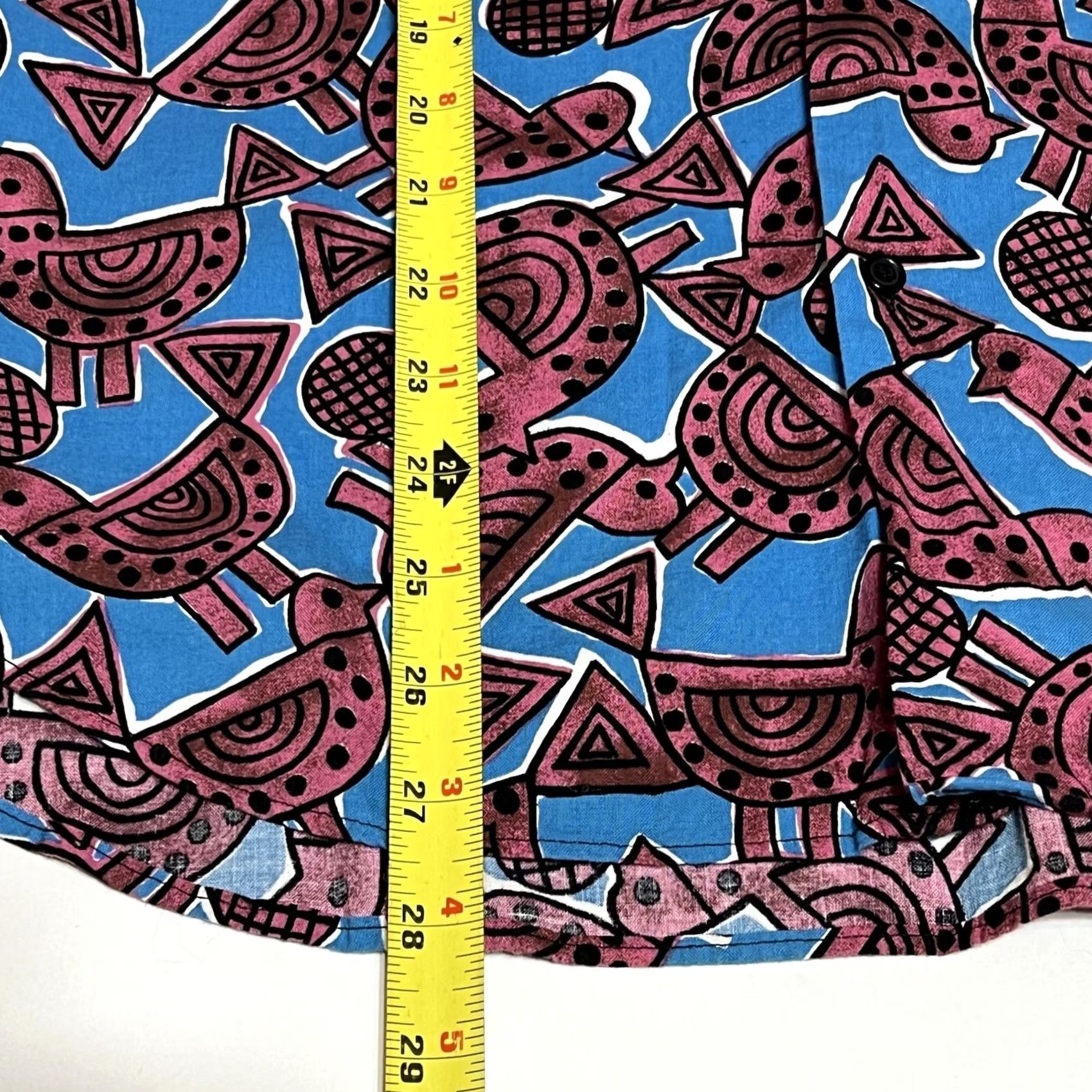 Benetton VINTAGE Benetton Shirt Men Small Pink Blue Birds All Over Print Italy Button Up Size US S / EU 44-46 / 1 - 5 Thumbnail