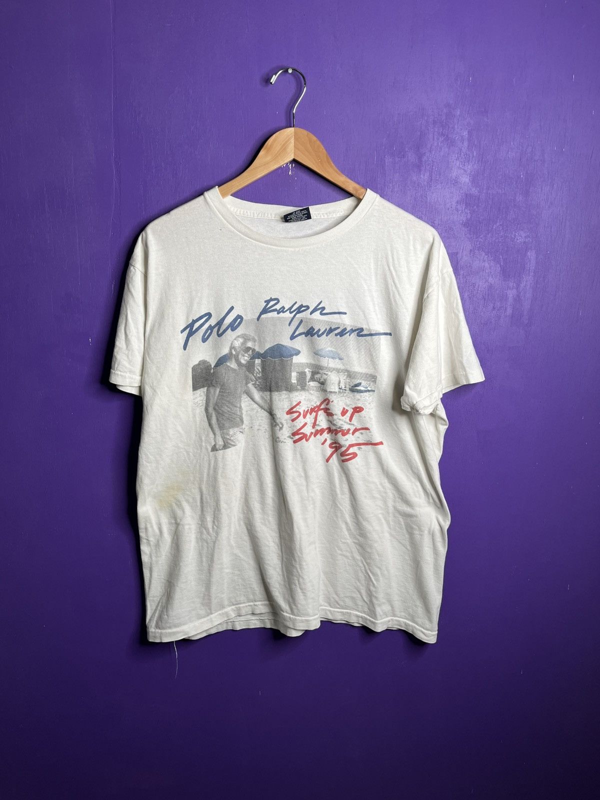 Polo Ralph Lauren × Vintage Vintage 1995 Polo Ralph Lauren surfs up summer t-shirt Size US L / EU 52-54 / 3 - 1 Thumbnail