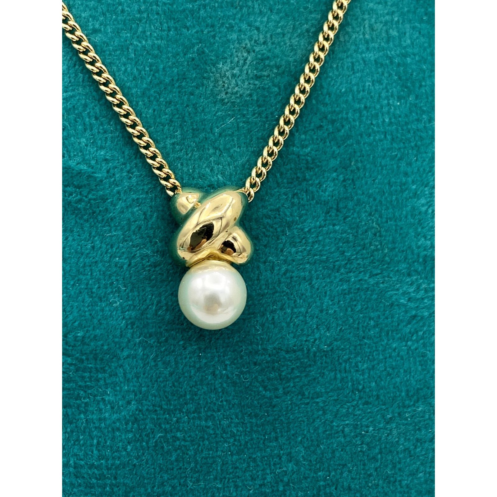 Christian Dior Monsieur Christian Dior Gold-Tone Necklace with Pearl Pendant Size ONE SIZE - 1 Thumbnail
