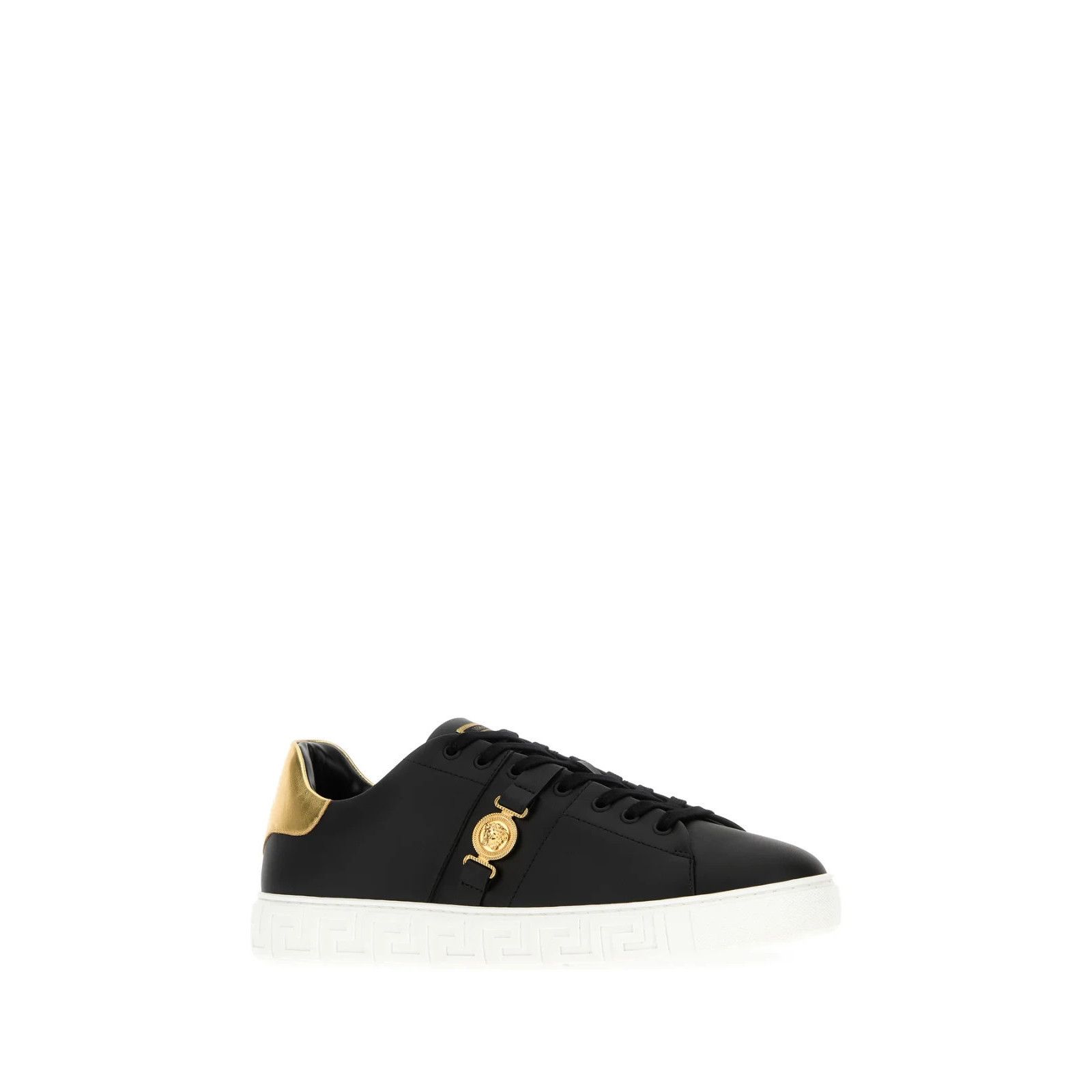 Versace VERSACE Black Leather Sneakers New & Authentic (Men's size:1 Size US 10 / EU 43 - 2 Thumbnail