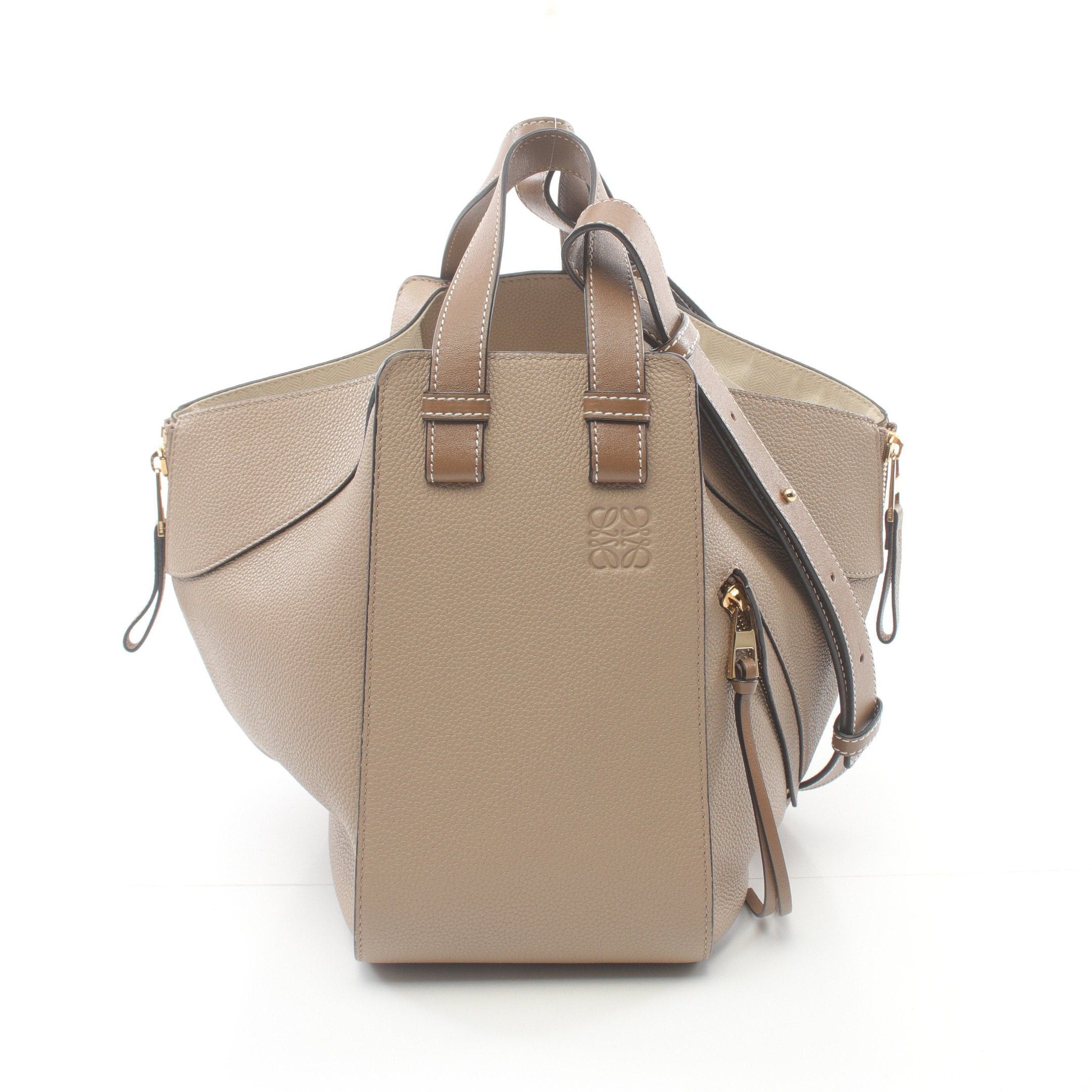 Loewe Loewe Hammock Small Handbag Leather Gray Beige Size ONE SIZE - 1 Thumbnail