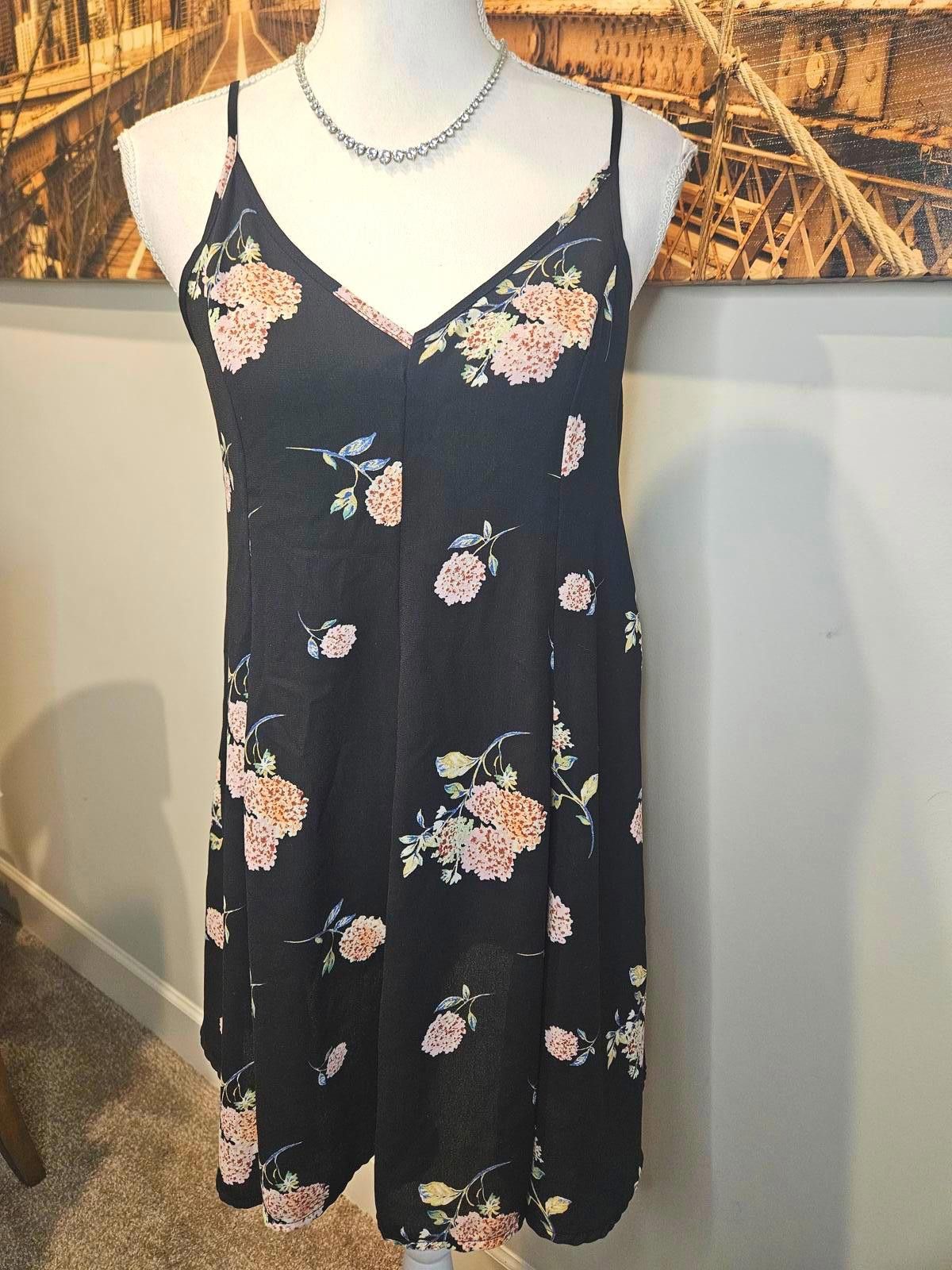 Luchiano Visconti Lush Floral Black Slip Dress – Perfect for Summer #H61 Size XS / US 0-2 / IT 36-38 - 1 Thumbnail