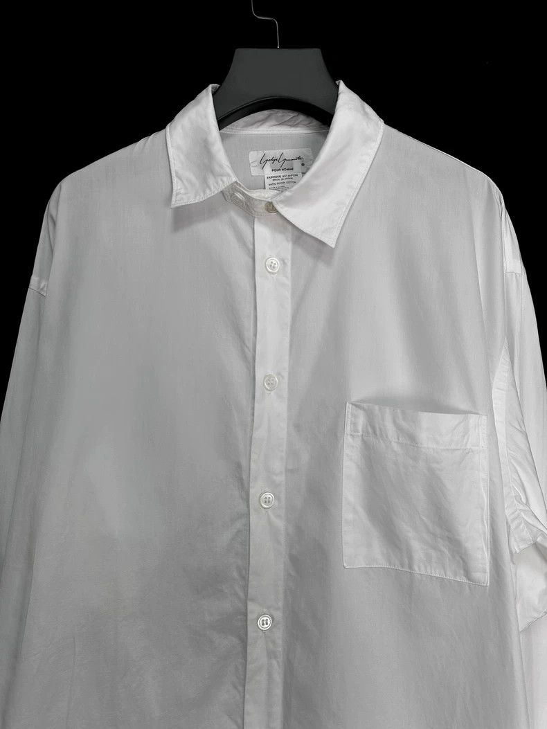 Yohji Yamamoto Yohji Yamamoto 80s Maru Text Anamorphic Neck Shirt 2505-Nex Size US M / EU 48-50 / 2 - 3 Thumbnail
