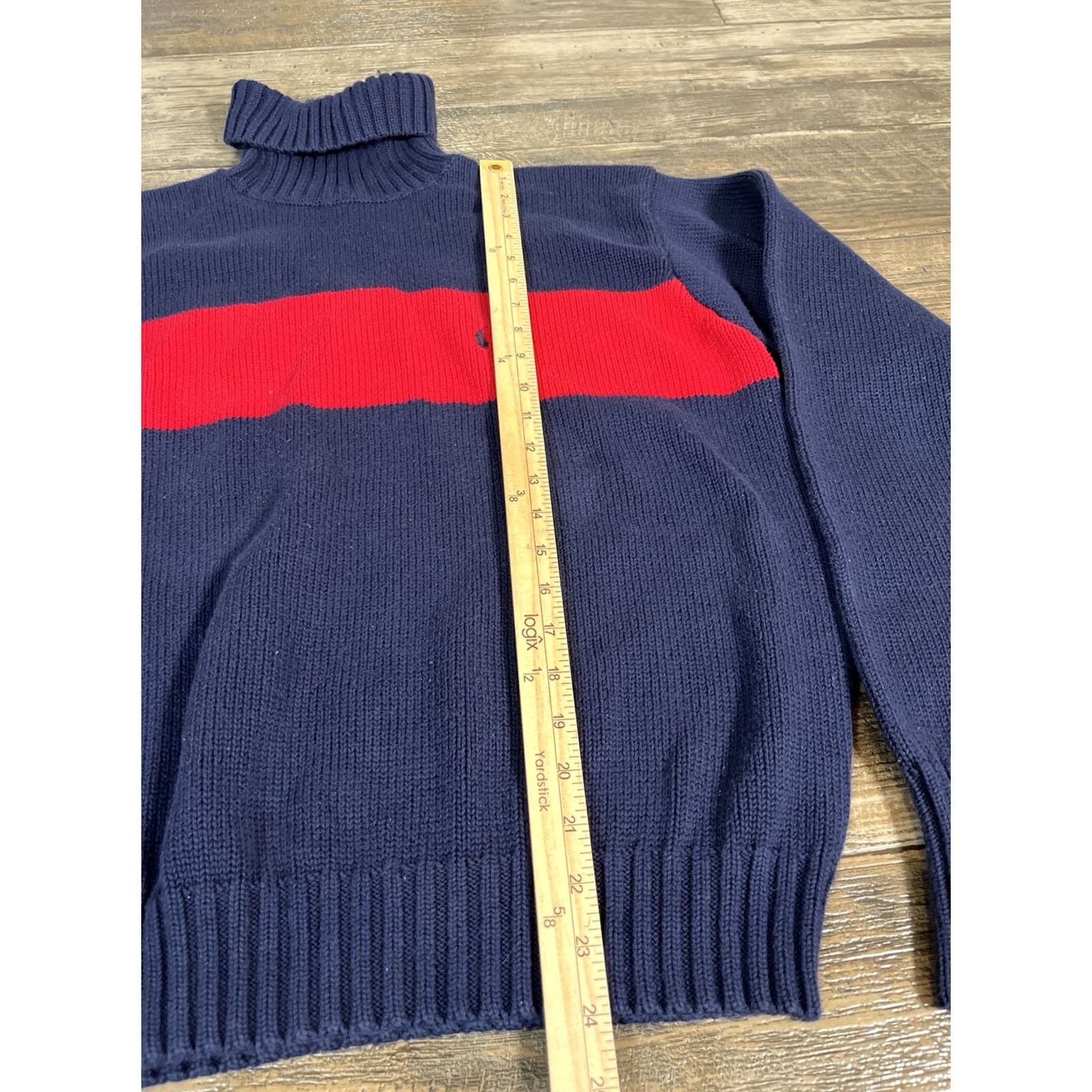 Ralph Lauren VINTAGE Polo Ralph Lauren Turtleneck Sweater Mens L Blue/Red Polo Embroidered Logo 90s Christmas Winter United States Fashion Pullover Shirt? Size US L / EU 52-54 / 3 - 3 Thumbnail